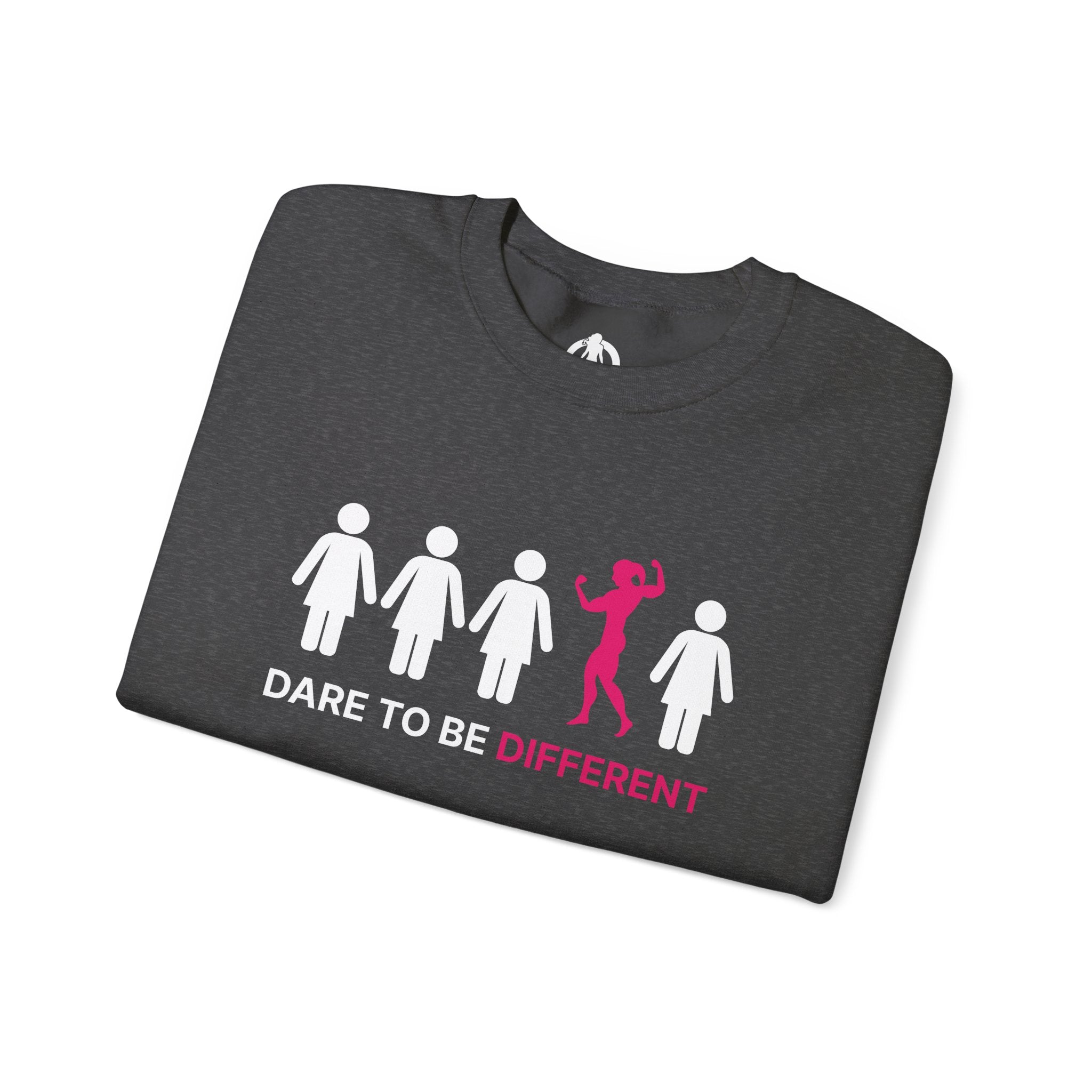 Dare To Be Different - Flex - Unisex Heavy Blend™ Crewneck Sweatshirt - Front  Logo Plain Back