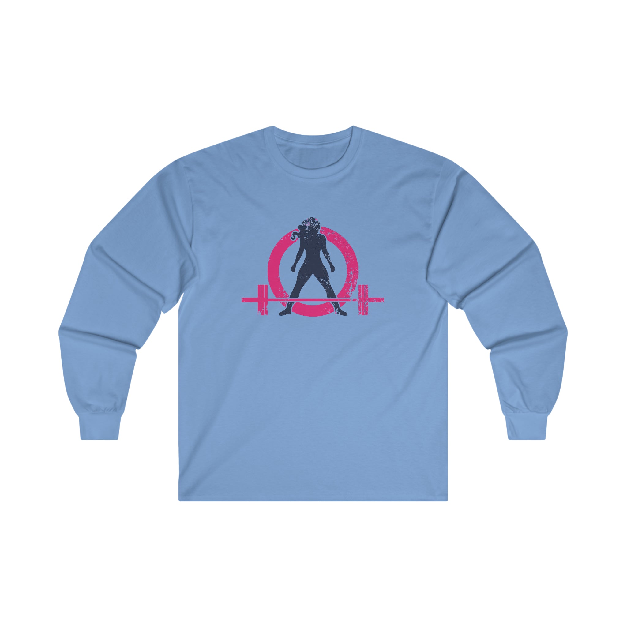 Distressed - Ultra Cotton Long Sleeve Tee - Inverted Color Logo