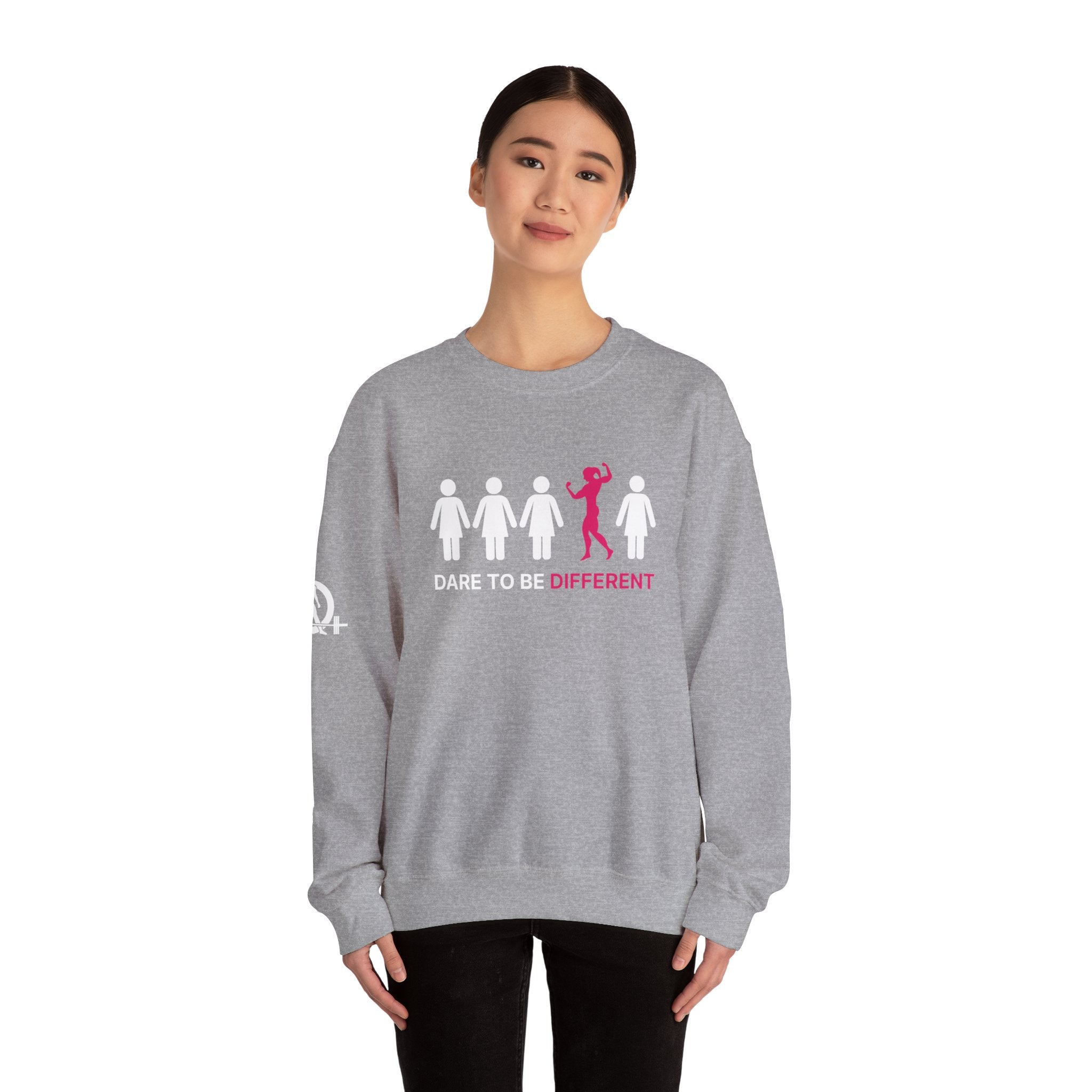Dare To Be Different - Flex - Unisex Heavy Blend™ Crewneck Sweatshirt - Front  Logo Plain Back