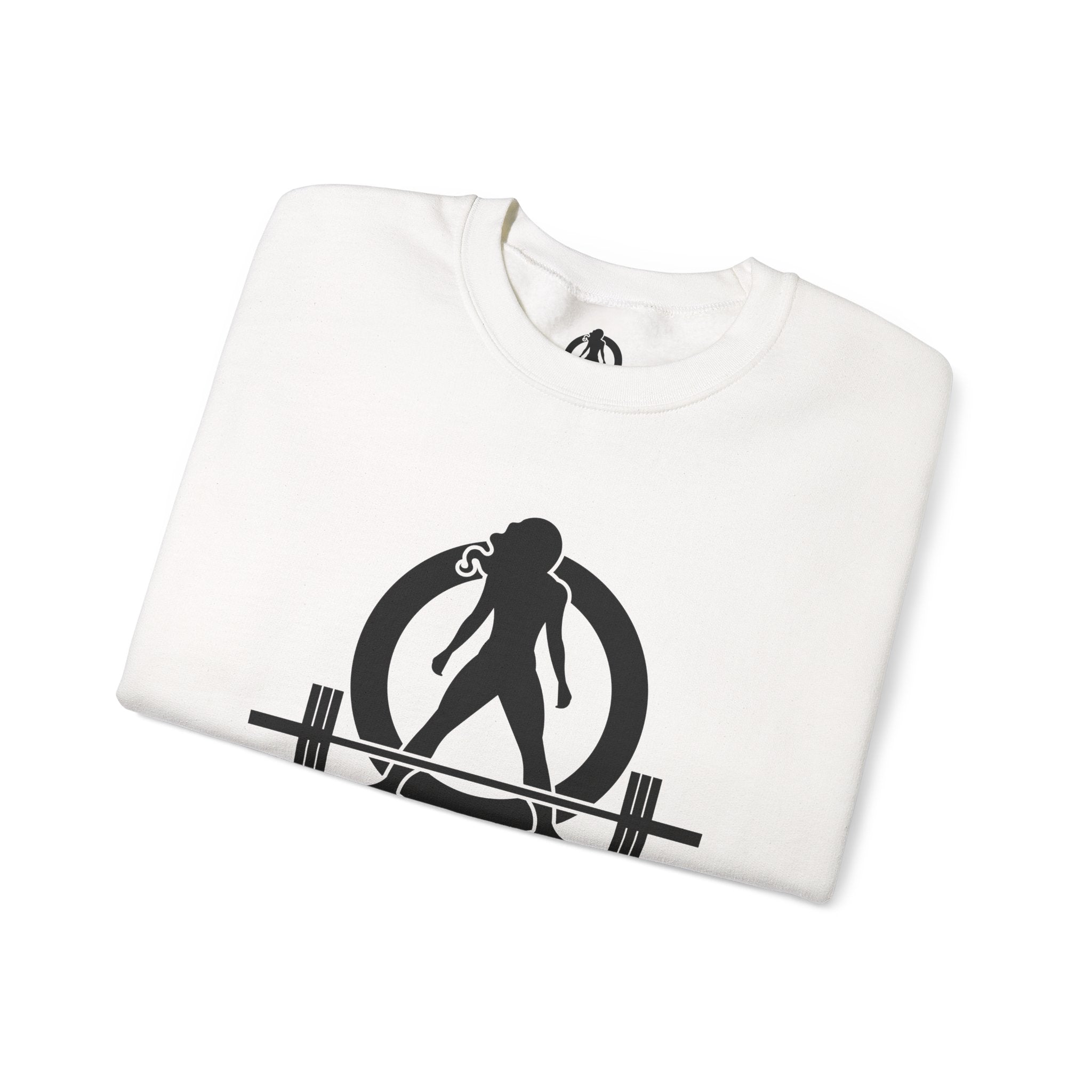 Lift Heavy Run Fast - Unisex Heavy Blend™ Crewneck Sweatshirt - Black Logo Front & Back