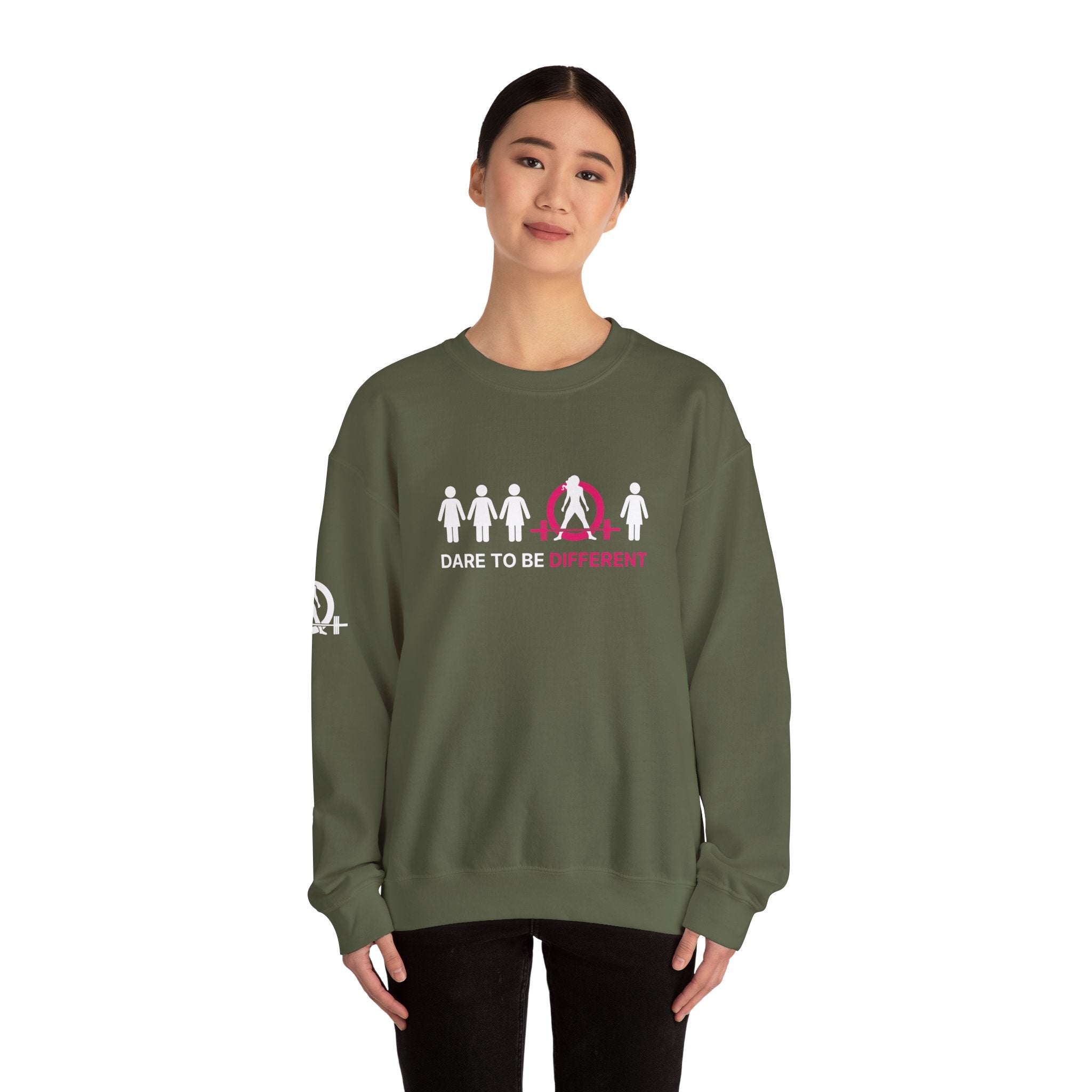 Dare To Be Different - Deadlift - Unisex Heavy Blend™ Crewneck Sweatshirt - Front  Logo Plain Back