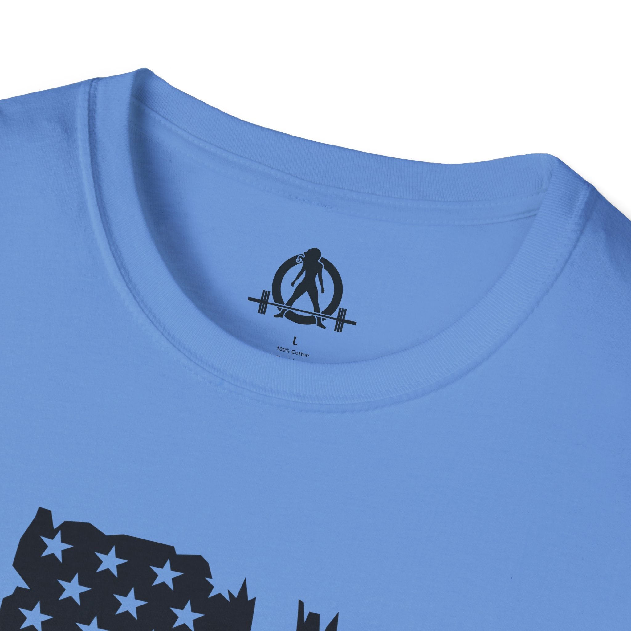 USA Barbell  - Unisex Softstyle T-Shirt - Black Logo - Plain Back