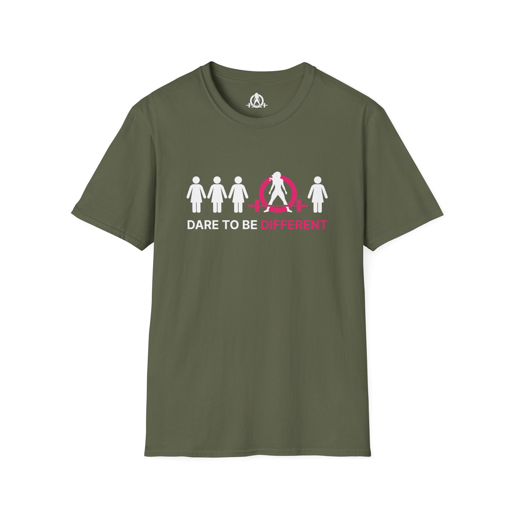 Dare To Be Different - Deadlift - Unisex Softstyle T-Shirt - Front Logo Plain Back