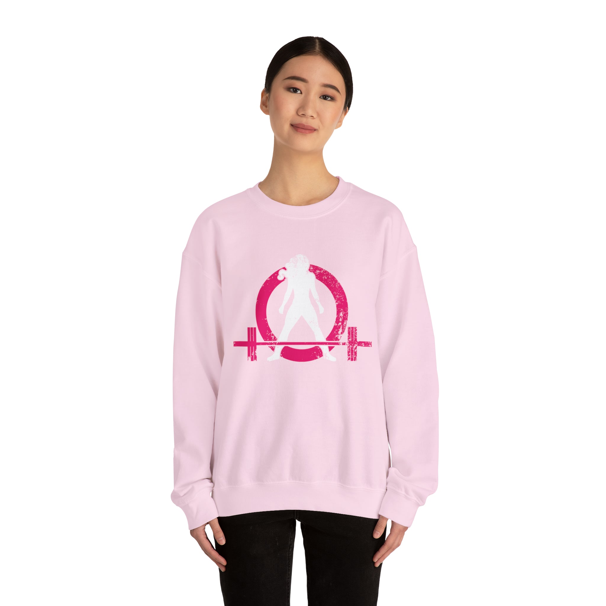Distressed Logo - Unisex Heavy Blend™ Crewneck Sweatshirt - Inverted Color Logo