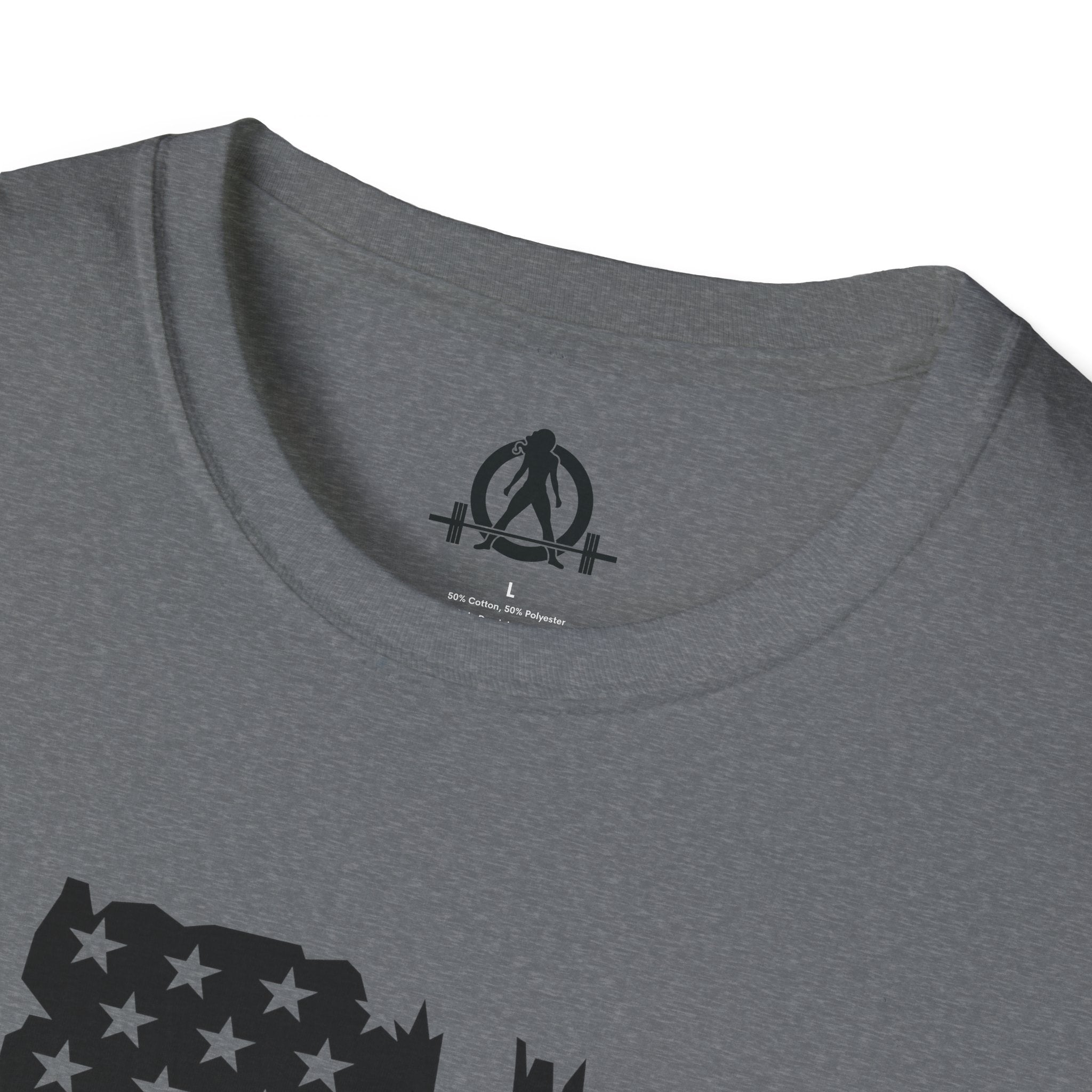 USA Barbell  - Unisex Softstyle T-Shirt - Black Logo - Plain Back