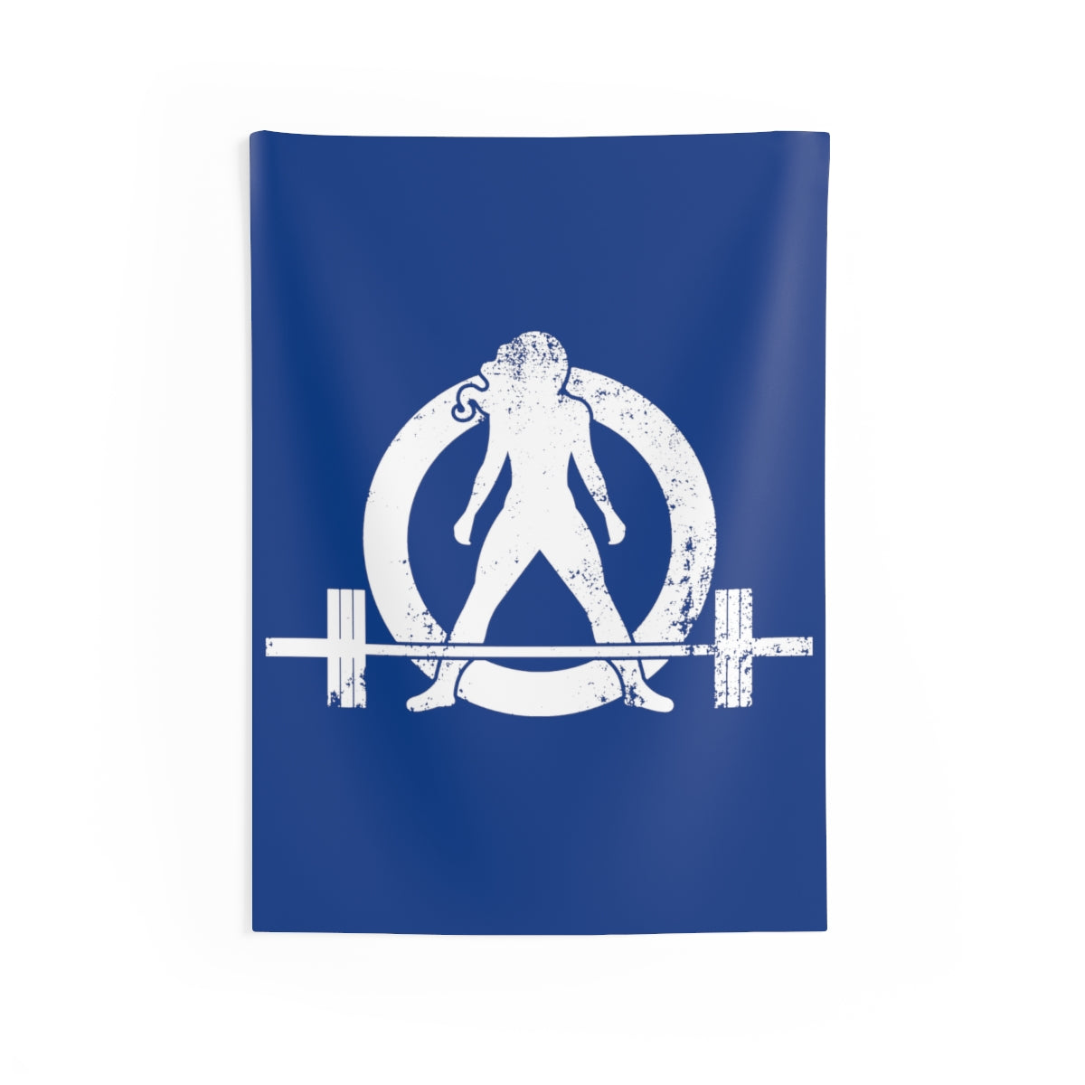 Indoor Wall Tapestries - Blue with White Distressed Logo