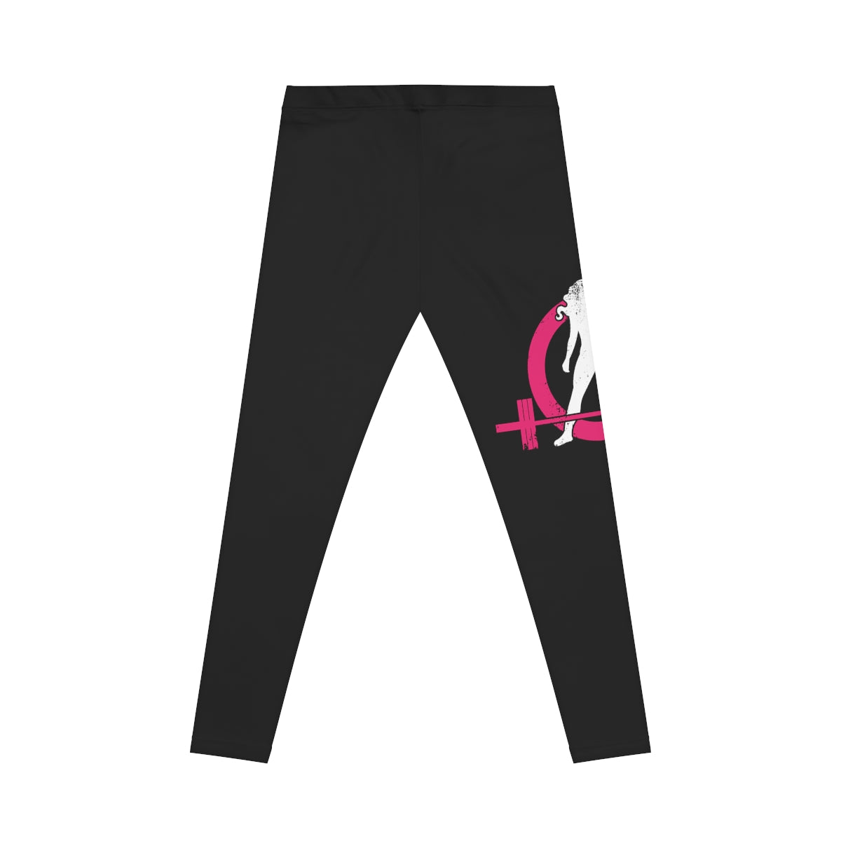 Black Women's Casual Leggings - Distressed Color Logo - Mid Thigh – Women  Who Lift Weights