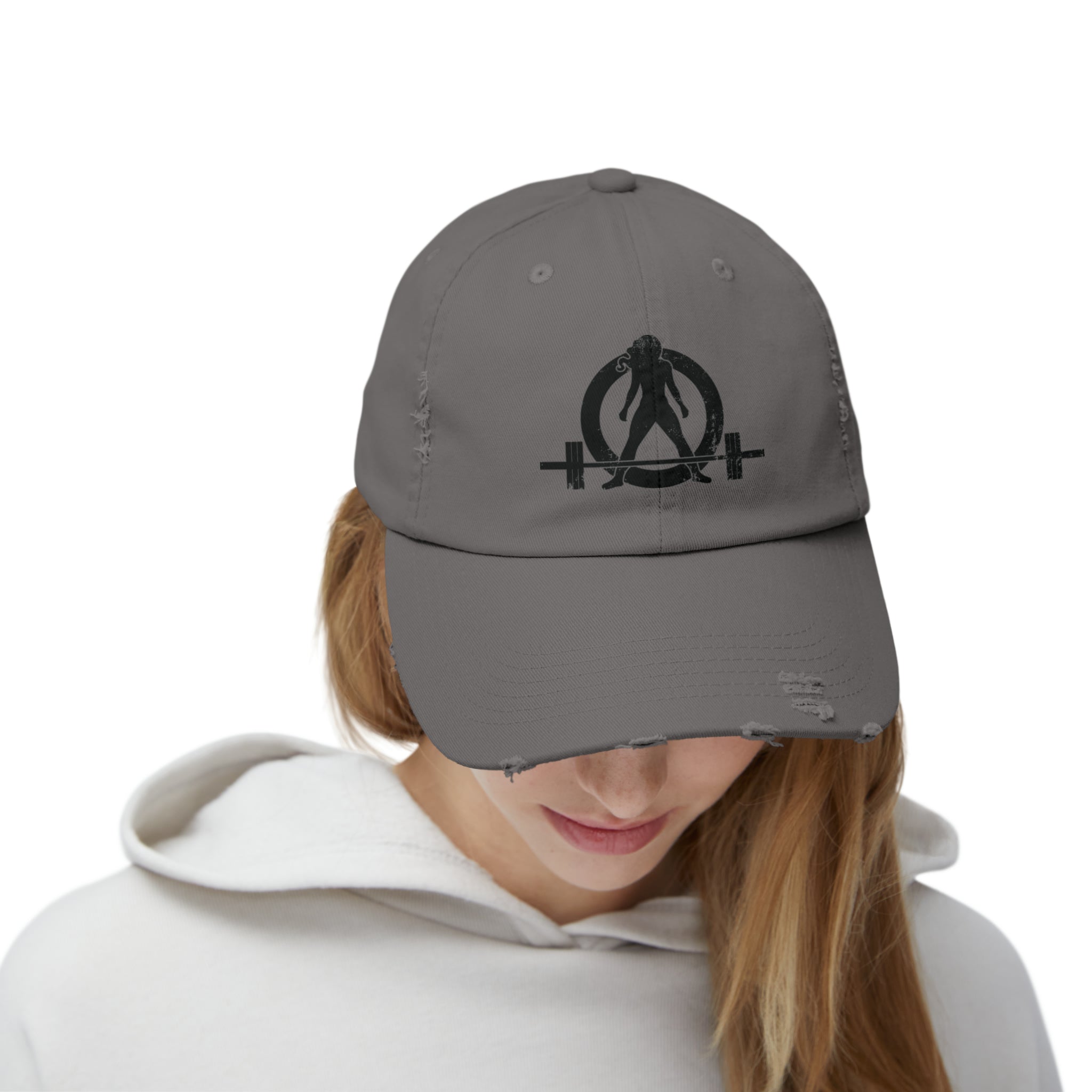 Unisex Distressed Cap - Classic Black Logo