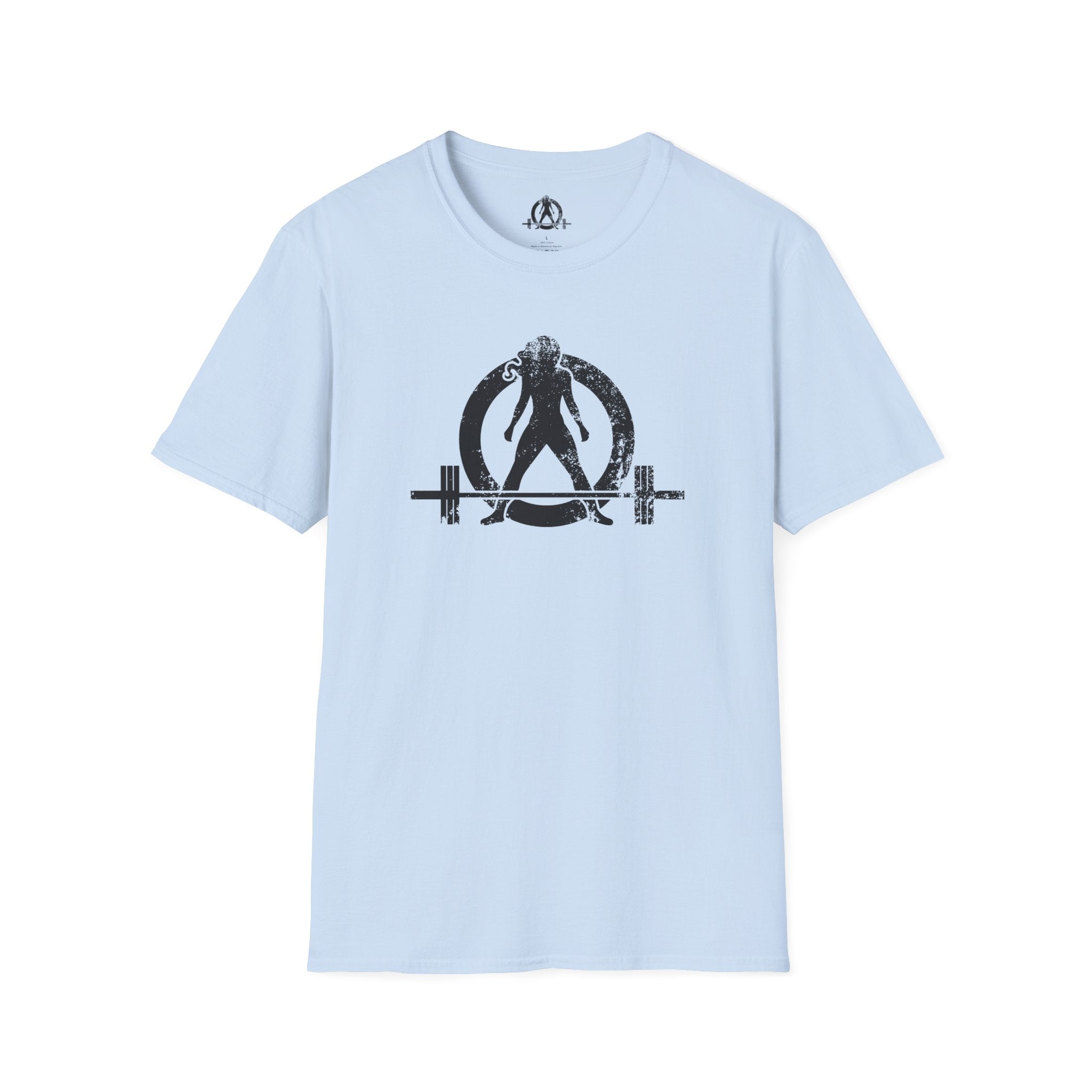 Unisex Softstyle T-Shirt - Black Distressed Logo - Plain Back (BEST SELLER)