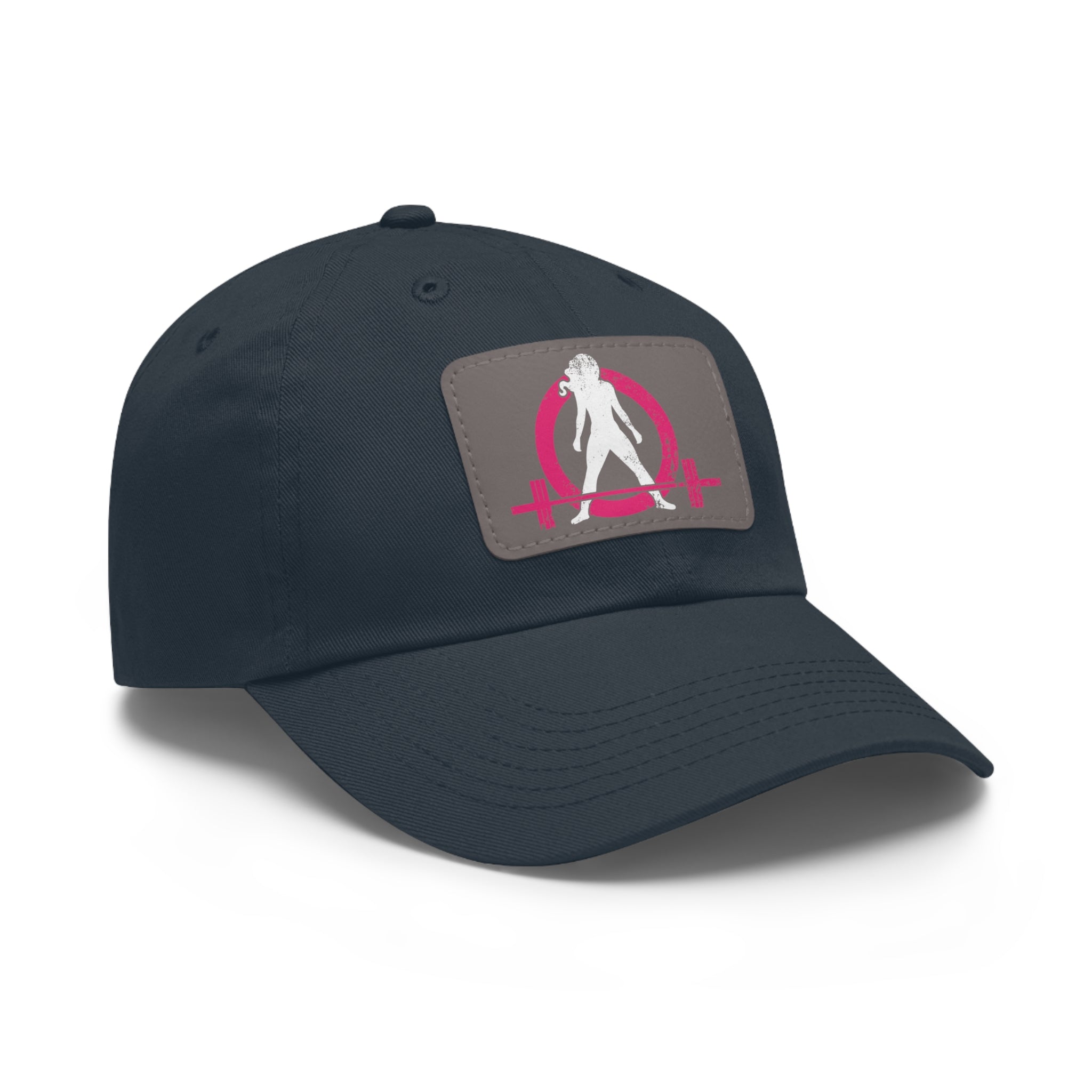 Distressed - Dad Hat with Leather Patch (Rectangle) - Color Font
