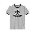 ALL I NEED IS COFFEE & A Barbell - Unisex Cotton Ringer T-Shirt - Black Logo Front & Back