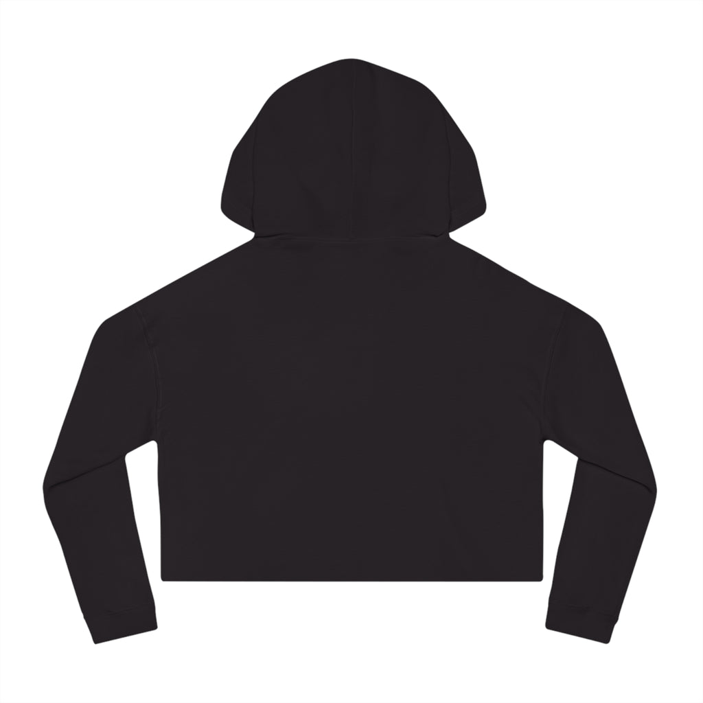 Women’s Cropped Hooded Sweatshirt - White Distressed Logo
