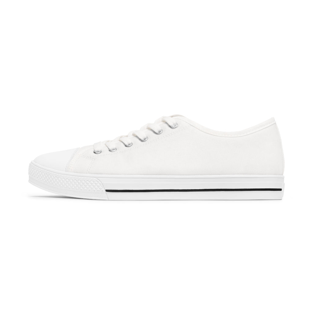 Women's Low Top Sneakers - Distressed Black Logo