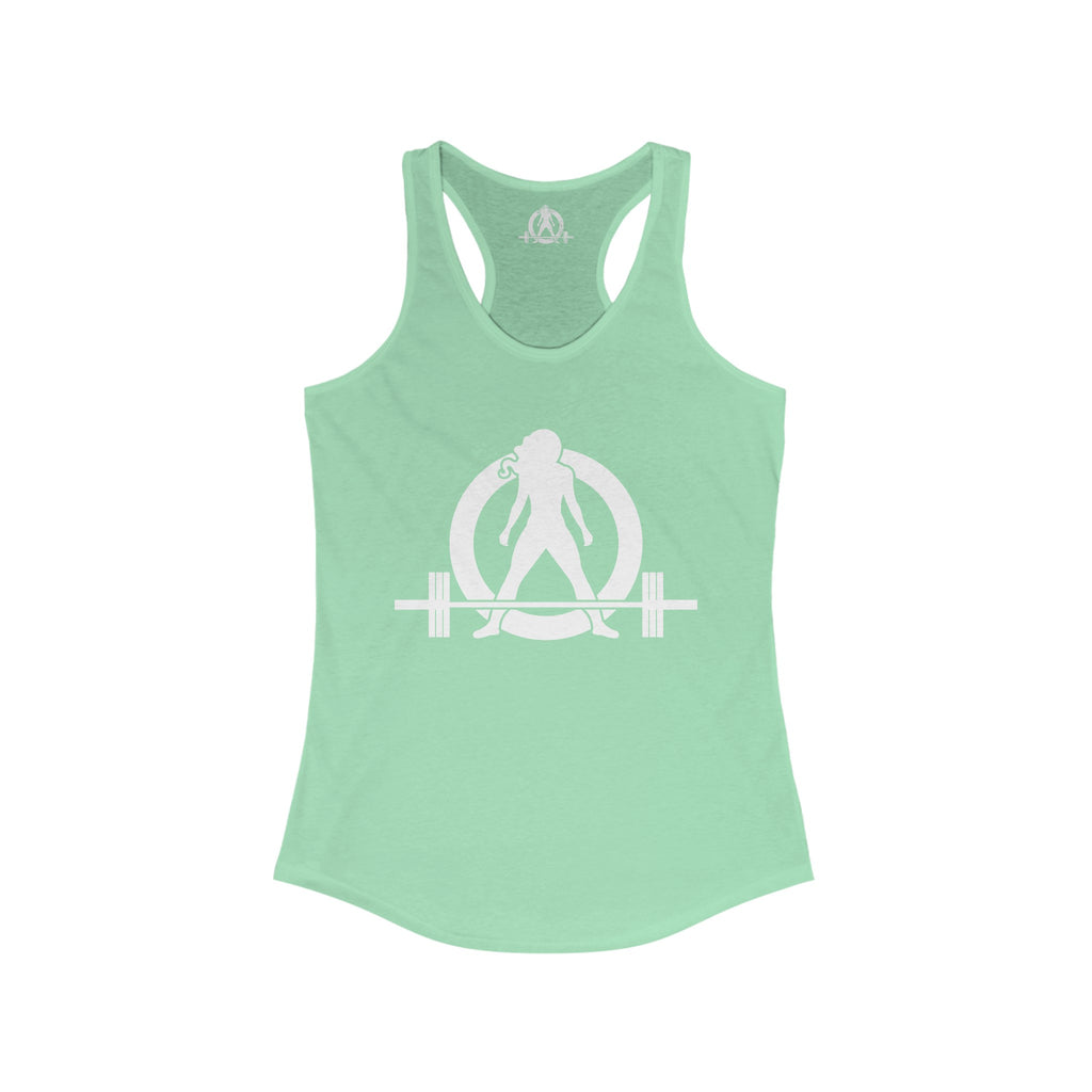 Kick Your Ass - Classic White Logo - Ideal Racerback Tank