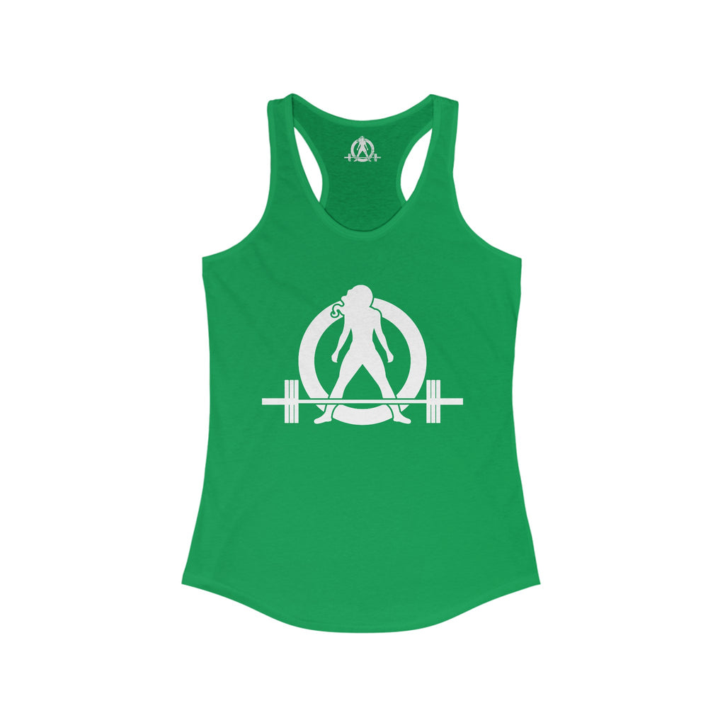 Kick Your Ass - Classic White Logo - Ideal Racerback Tank