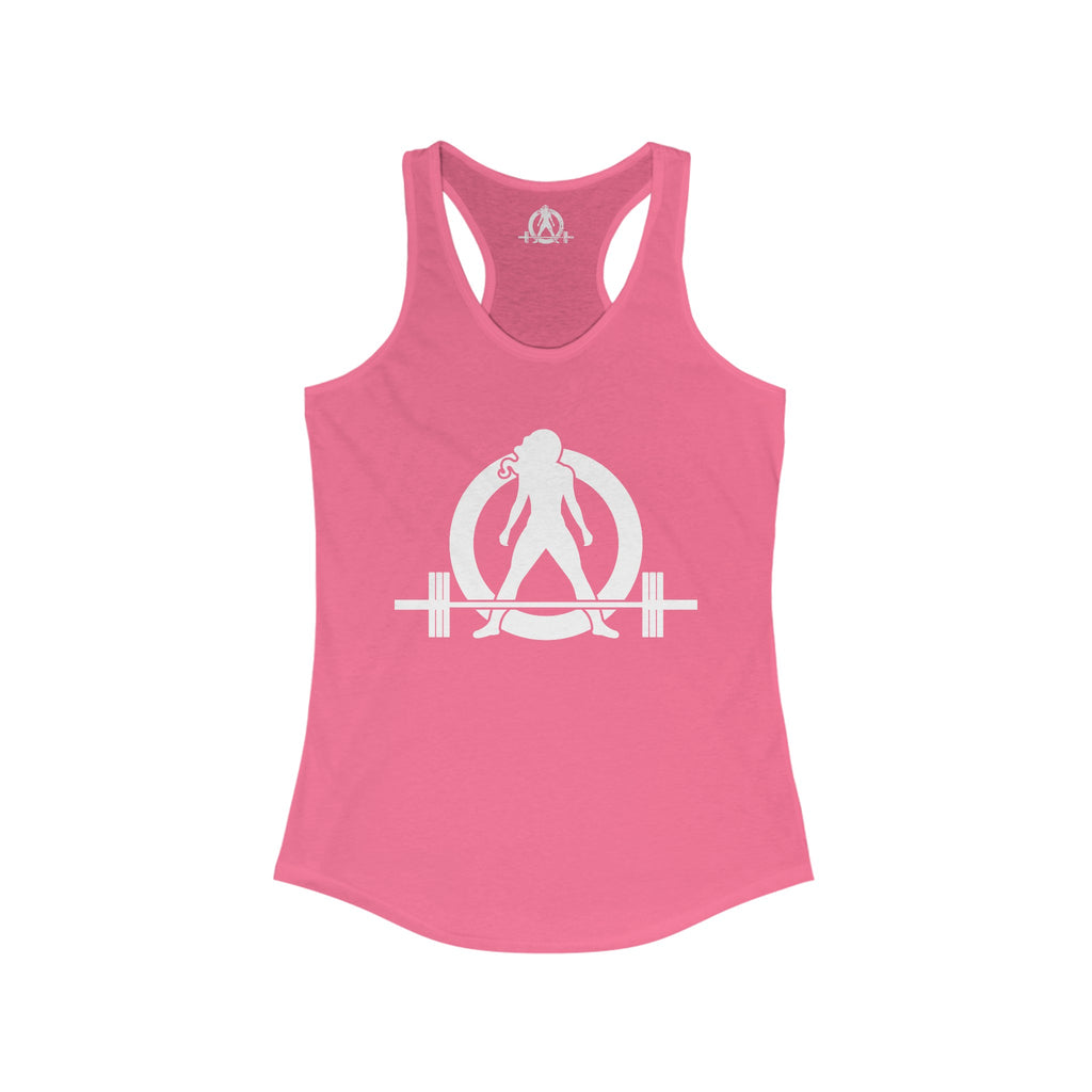 Kick Your Ass - Classic White Logo - Ideal Racerback Tank