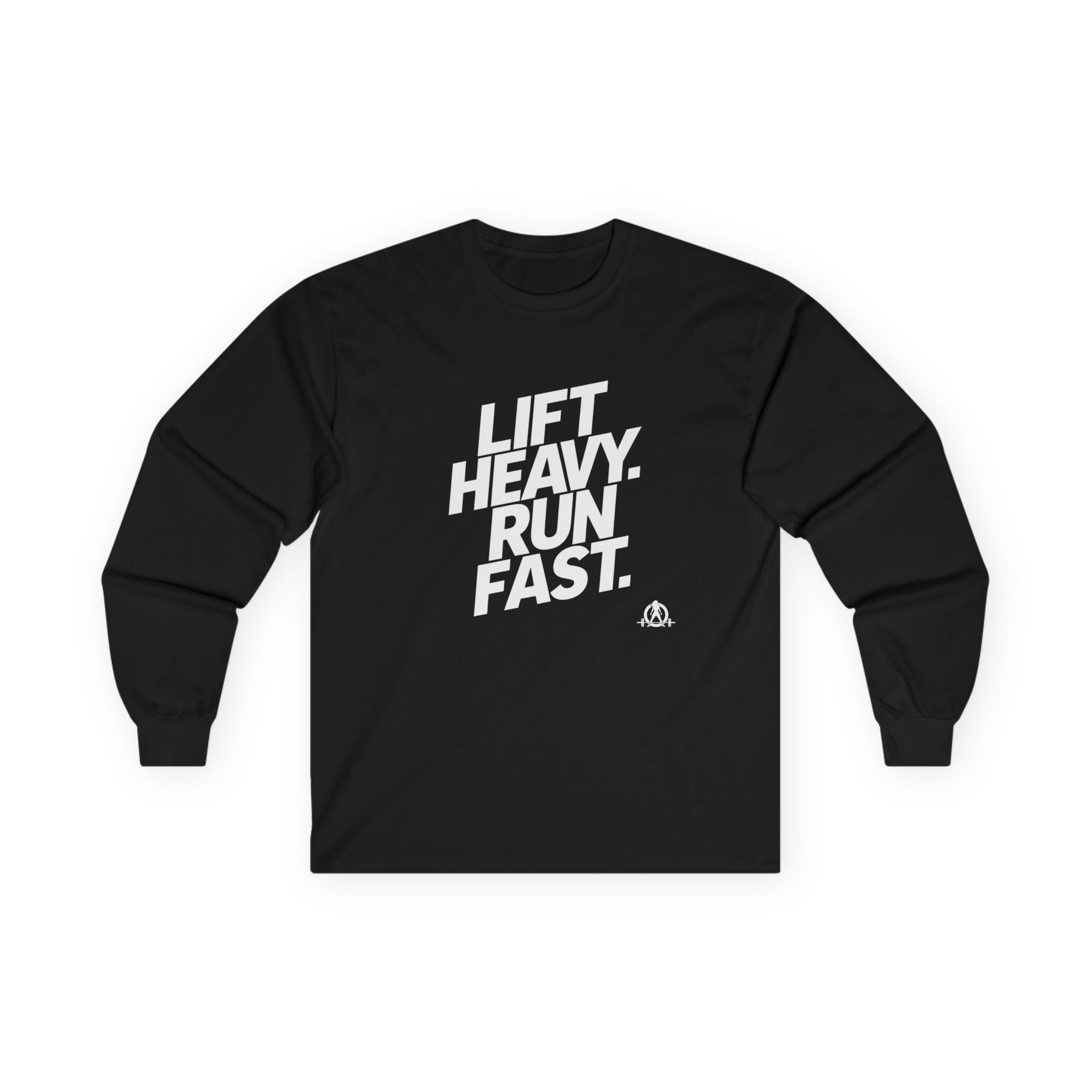 Lift Heavy Run Fast - Ultra Cotton Long Sleeve Tee - White Logo Front