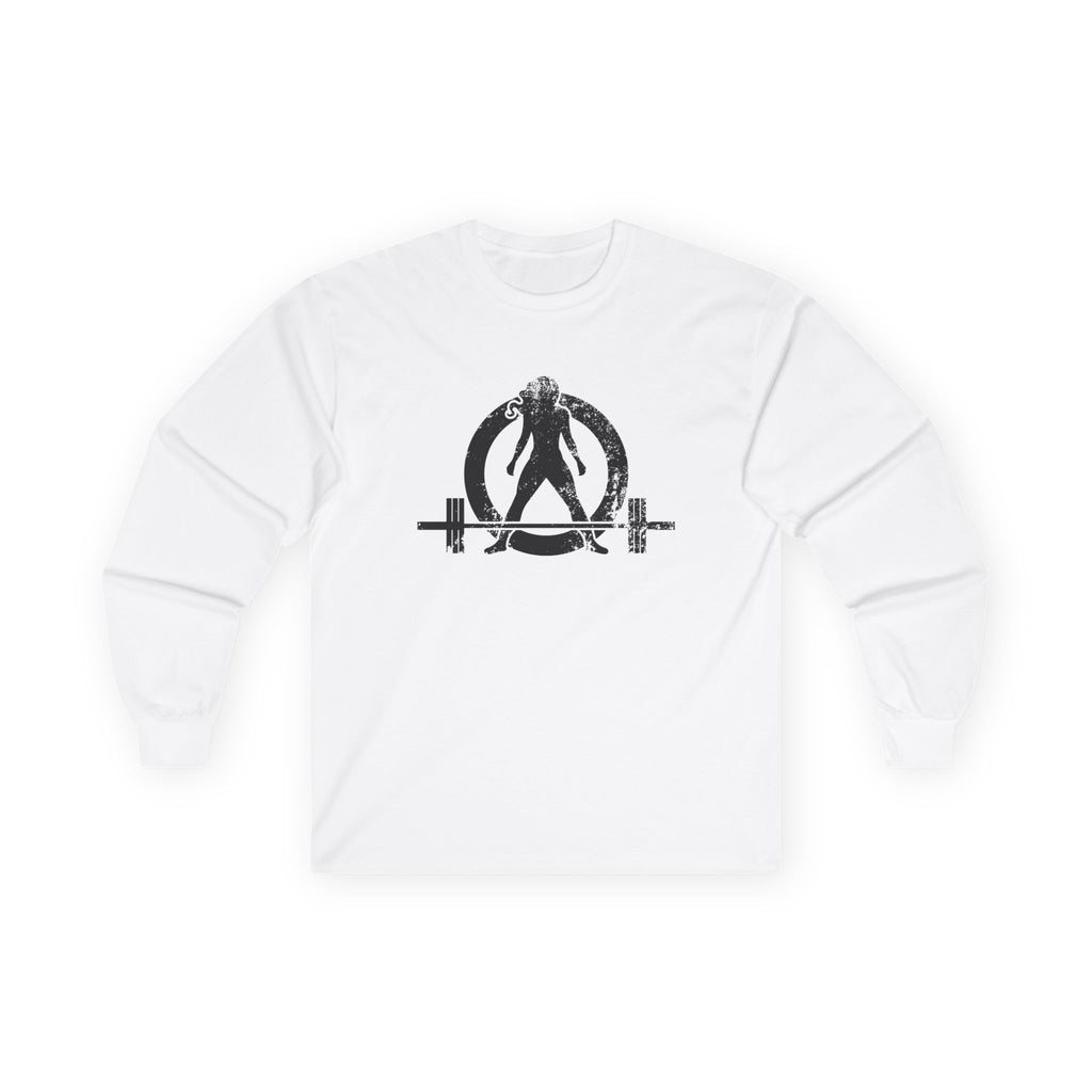 Lift Heavy Run Fast - Ultra Cotton Long Sleeve Tee - Black Logo Front & Back