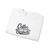 Coffee & Barbells - Unisex Heavy Blend™ Crewneck Sweatshirt - Black Logo on Front