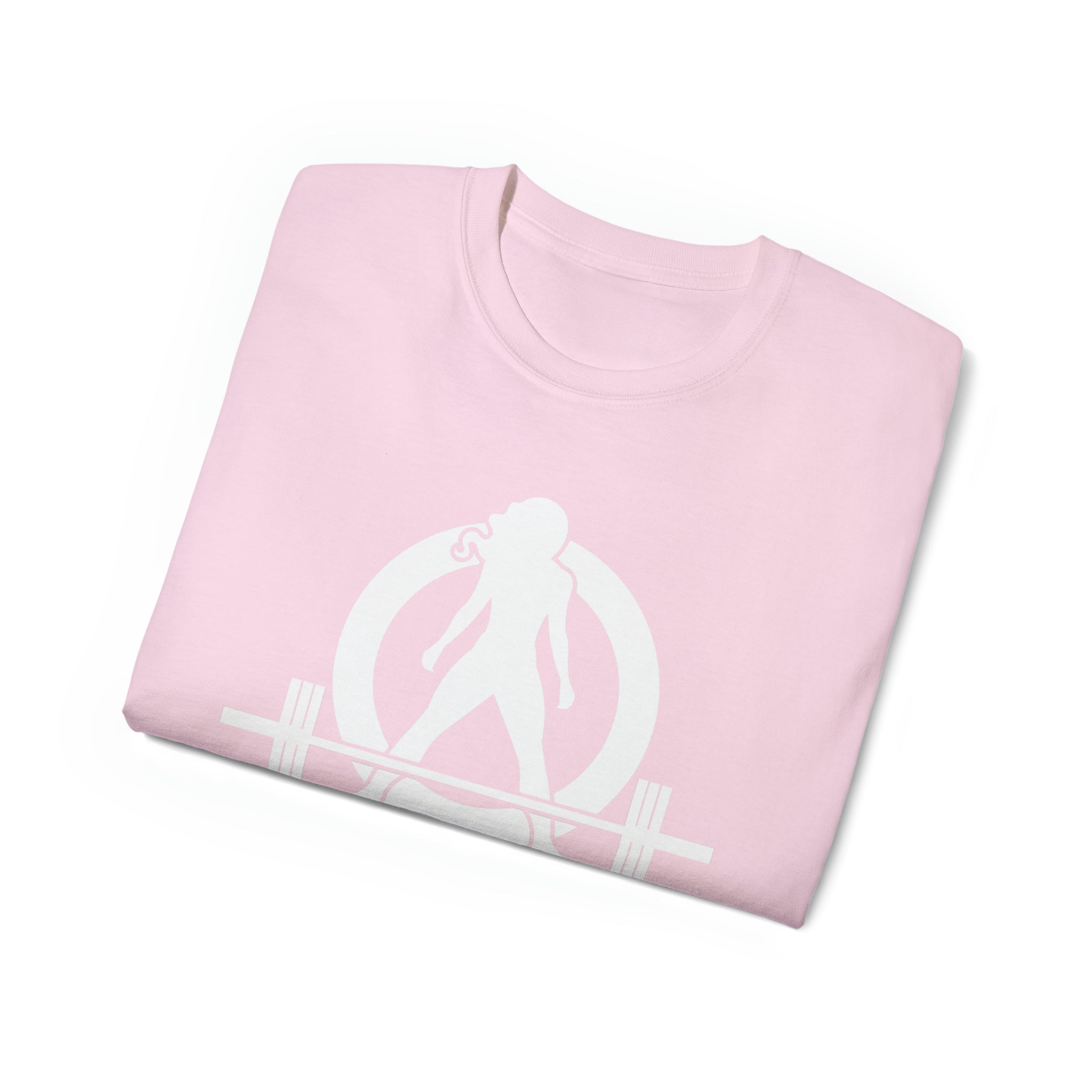 Unisex Ultra Cotton Tee - Classic White Logo - Plain Back