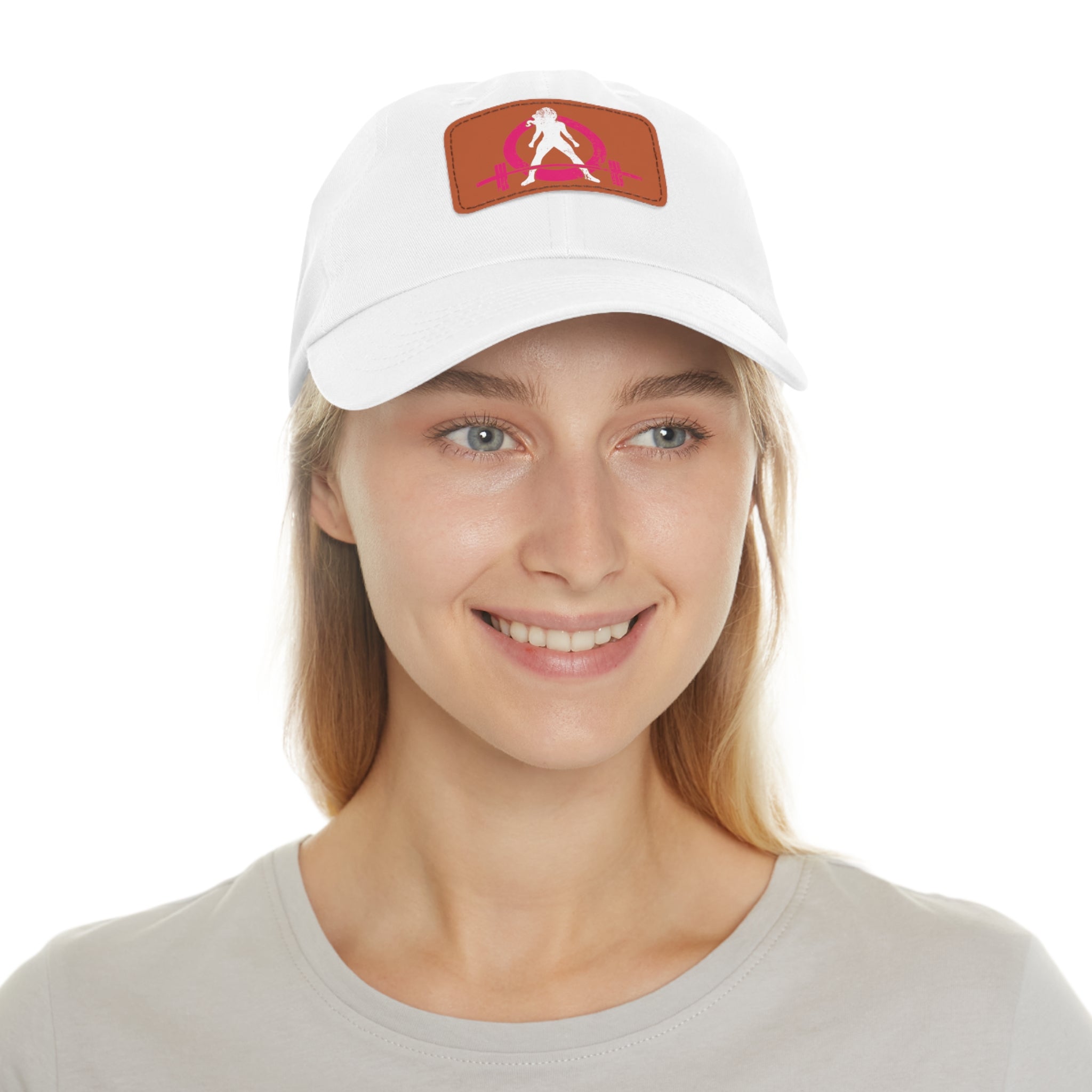 Distressed - Dad Hat with Leather Patch (Rectangle) - Color Font