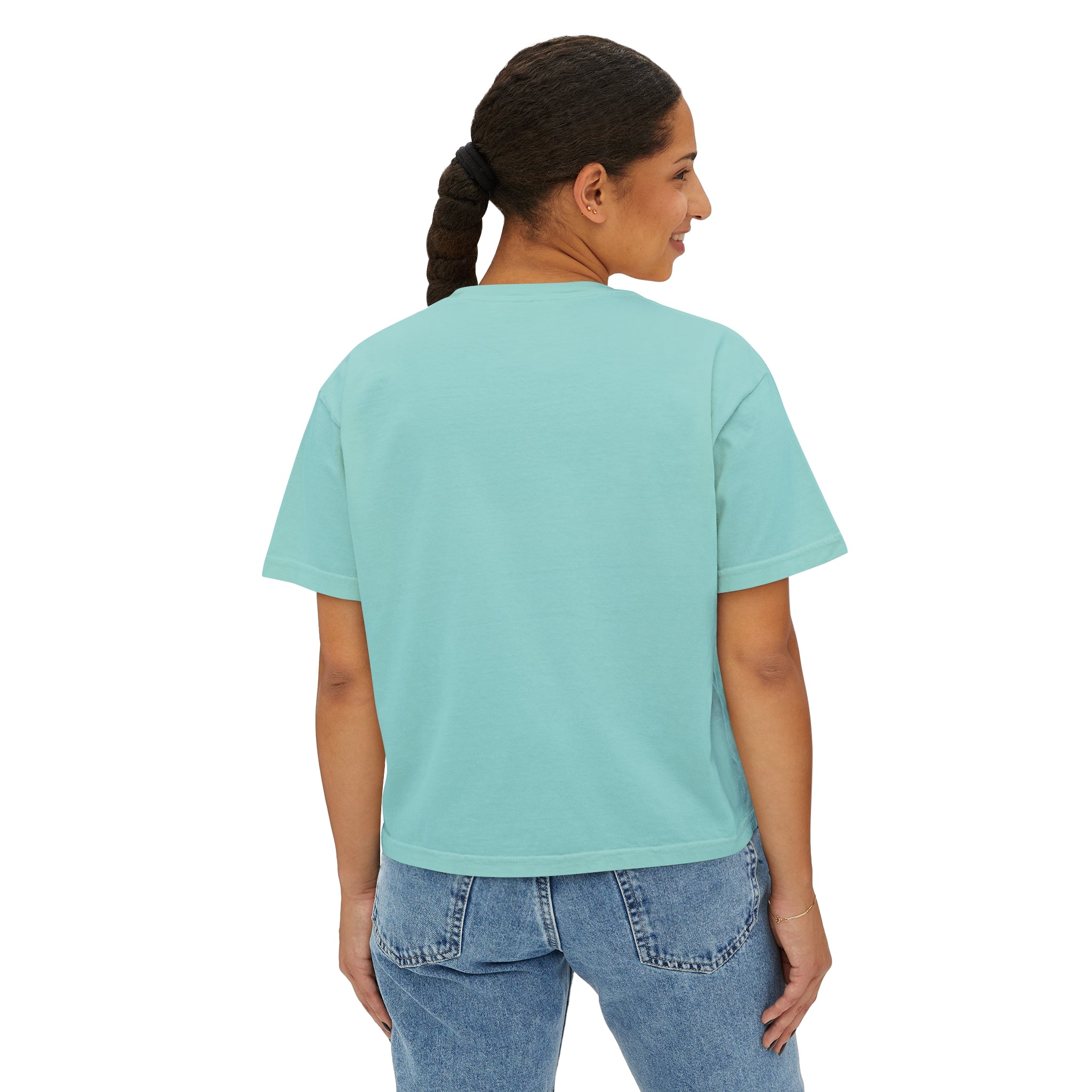 Women's Boxy Tee - Color Distressed Inverted Logo Front