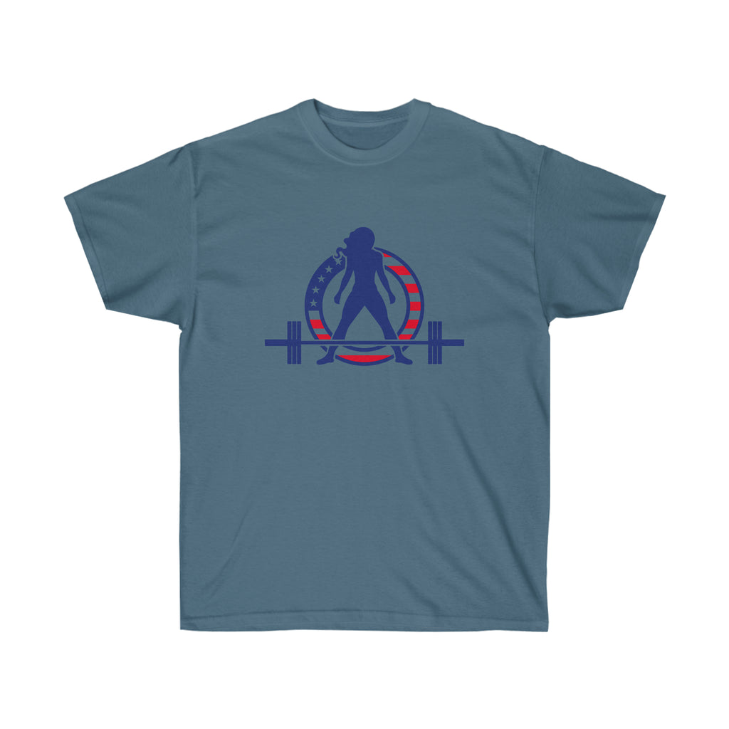 USA Logo - Unisex Ultra Cotton Tee - USA Logo Light - Plain Back