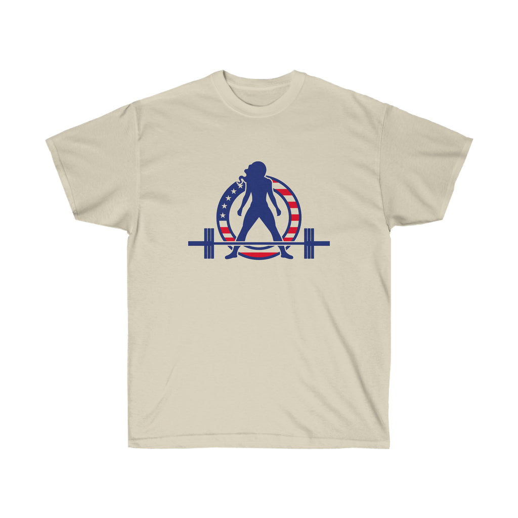 USA Logo - Unisex Ultra Cotton Tee - USA Logo Light - Plain Back