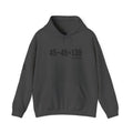 45 + 45 = 135 - Unisex Heavy Blend Hooded Sweatshirt  - Front Black & Shoulder Logo