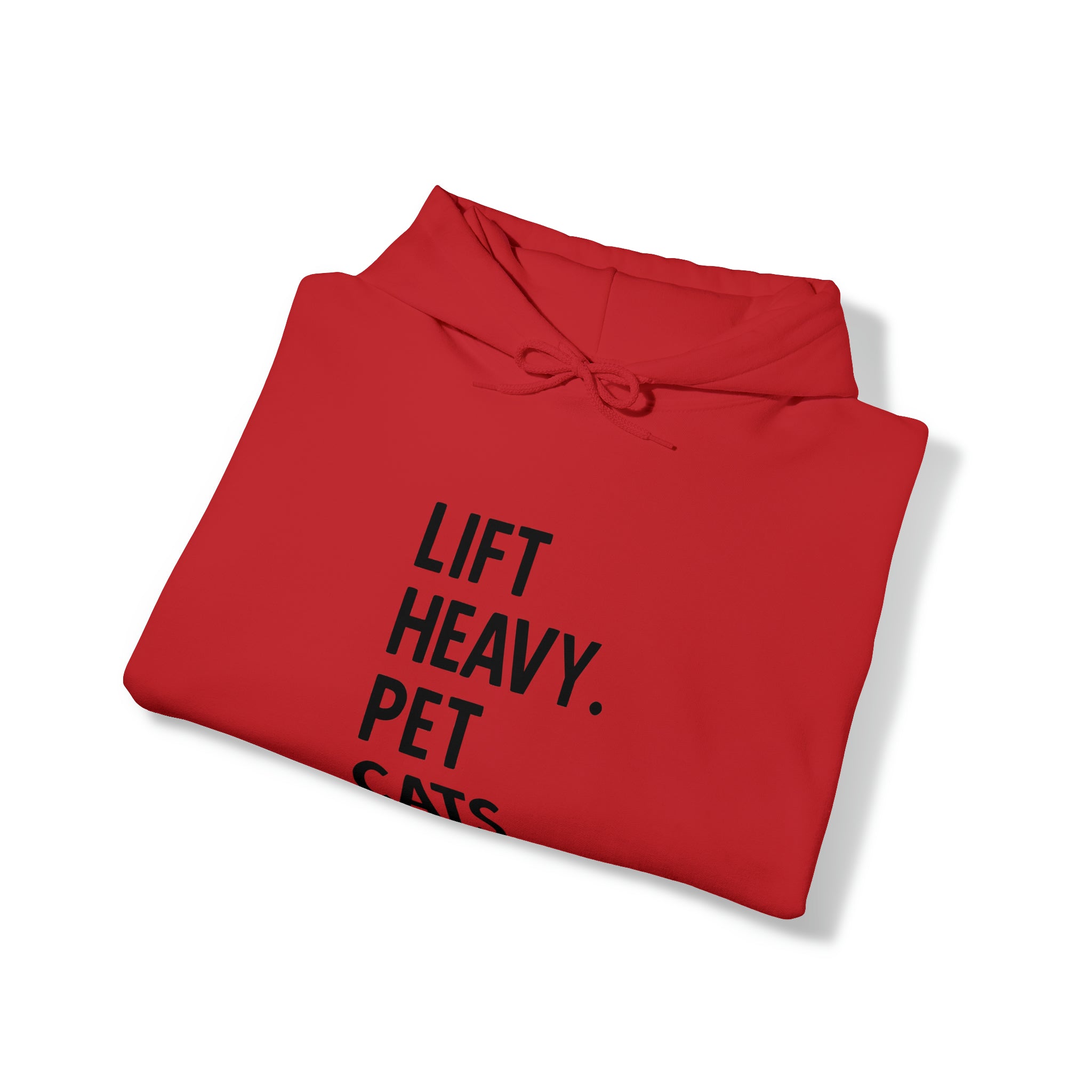 Lift Heavy Pet Cats - Unisex Heavy Blend Hooded Sweatshirt - Black Logo