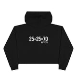25 + 25 = 70 - Crop Hoodie - White Logo Print on Front & Back