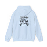 Everything Hurts & I'm Hungry  - Unisex Heavy Blend Hooded Sweatshirt  - Black Print Front and Back
