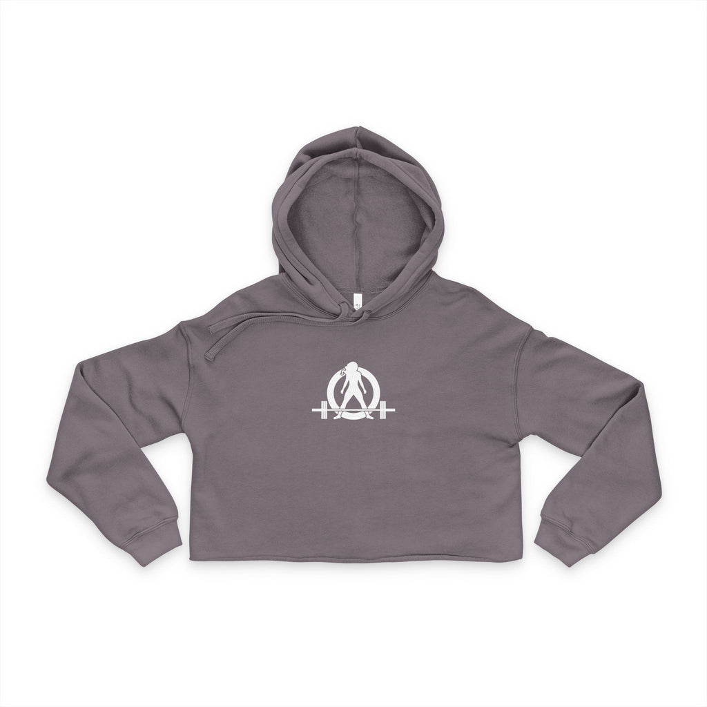 Stylish Women's Cropped Hoodie - White Classic Logo