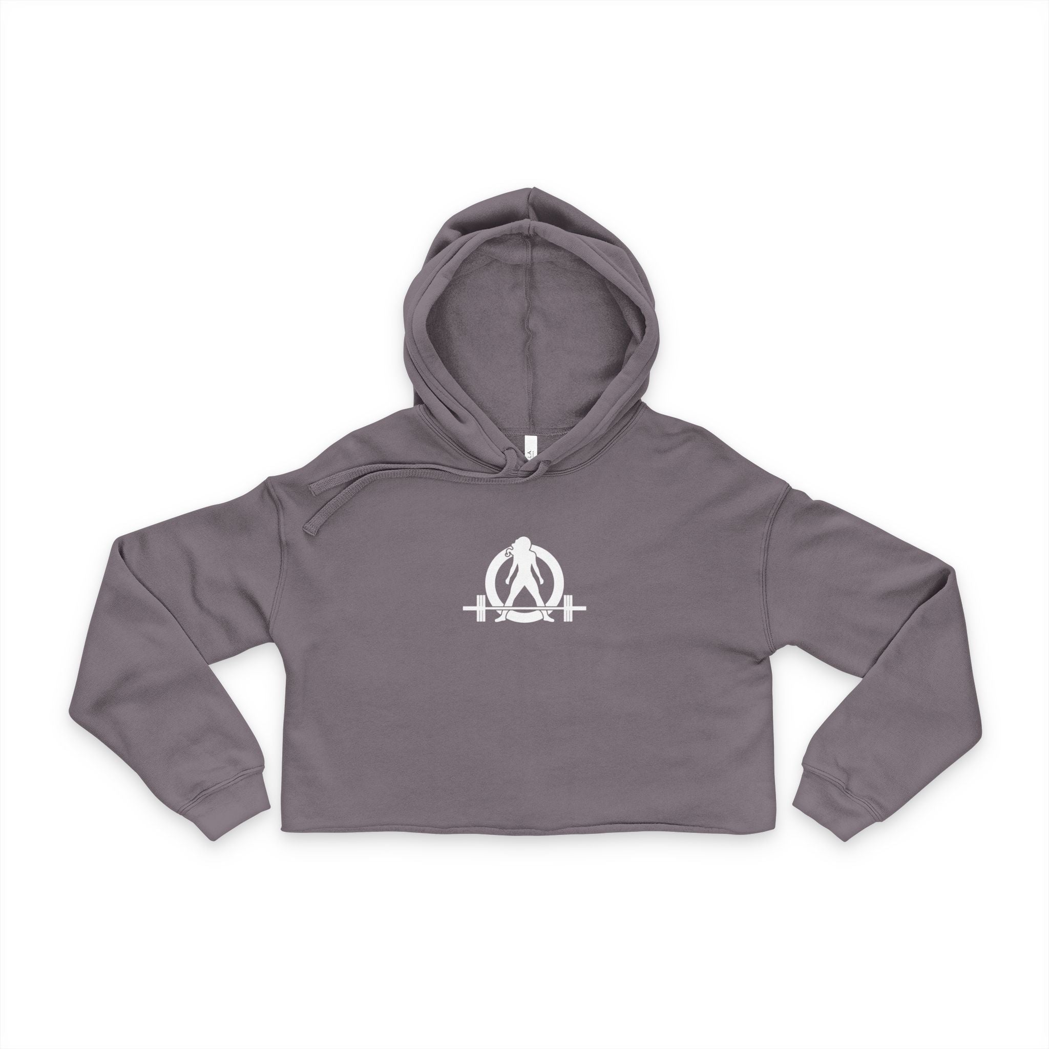 Stylish Women's Cropped Hoodie - White Classic Logo