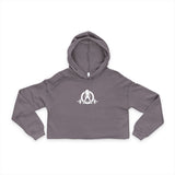 Stylish Women's Cropped Hoodie - White Classic Logo
