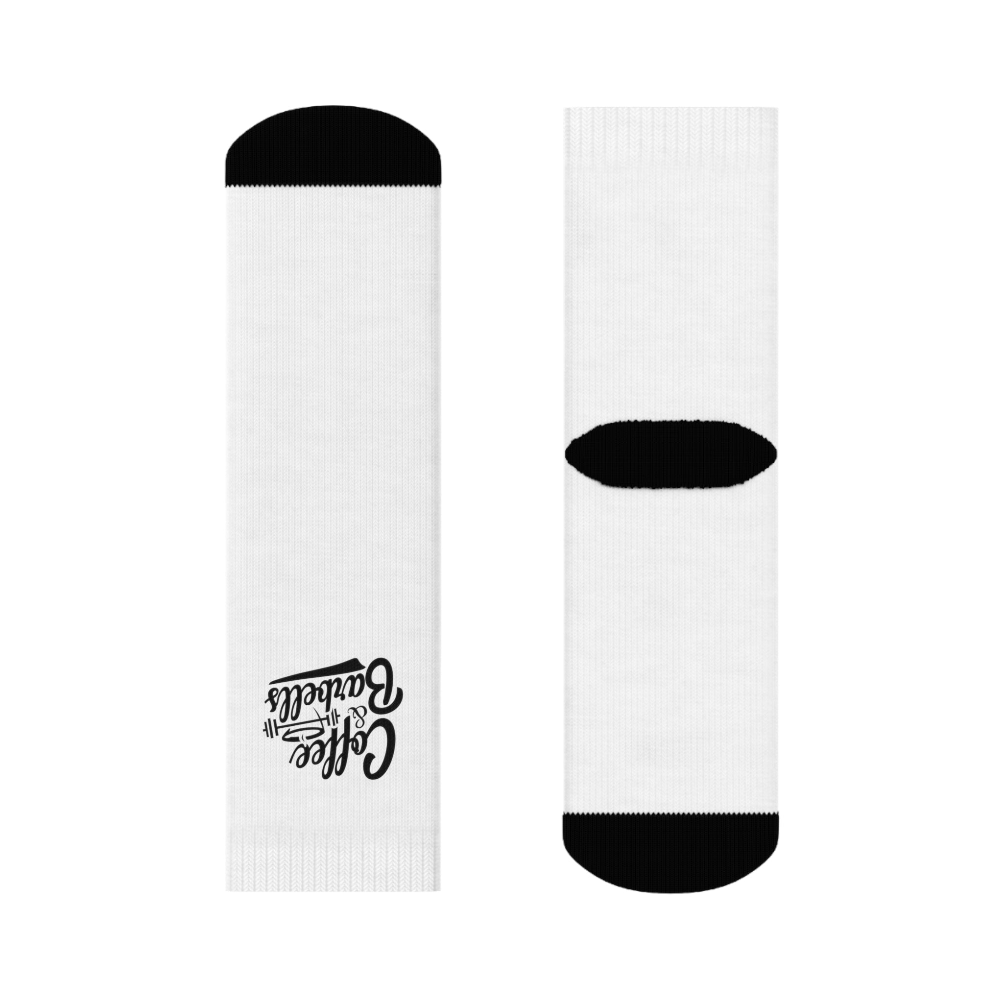 Coffee & Barbells - Socks - White with Black Logo