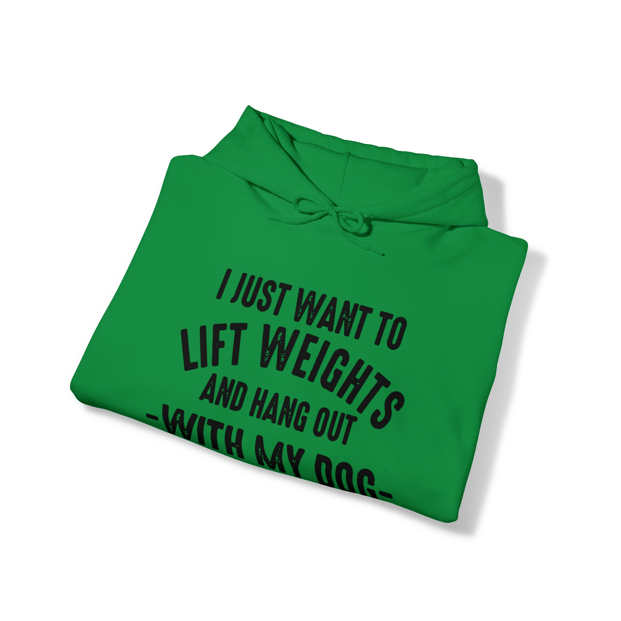 Lift Weights & Hang Out With My Dog  - Dark Logo  - Unisex Heavy Blend Hooded Sweatshirt