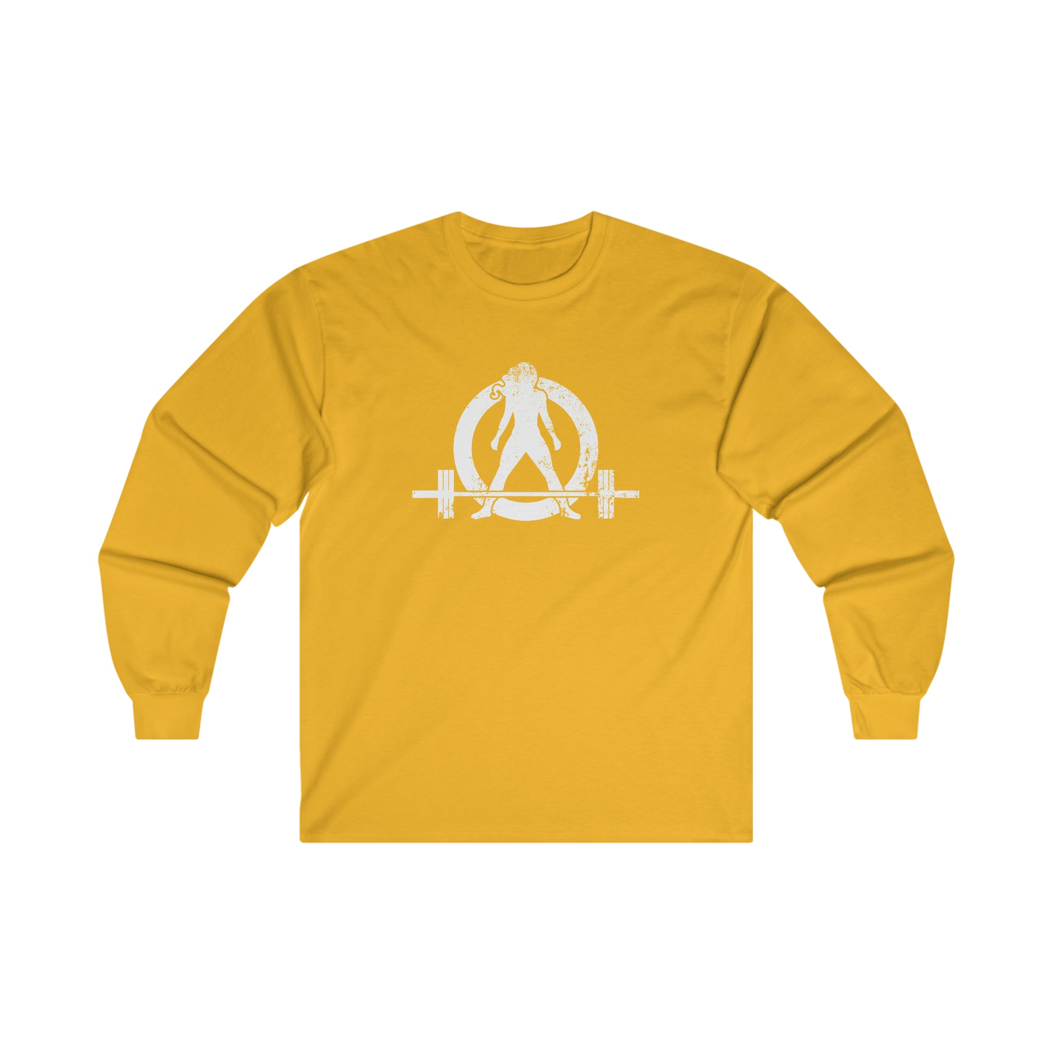 Distressed - Ultra Cotton Long Sleeve Tee - White Logo