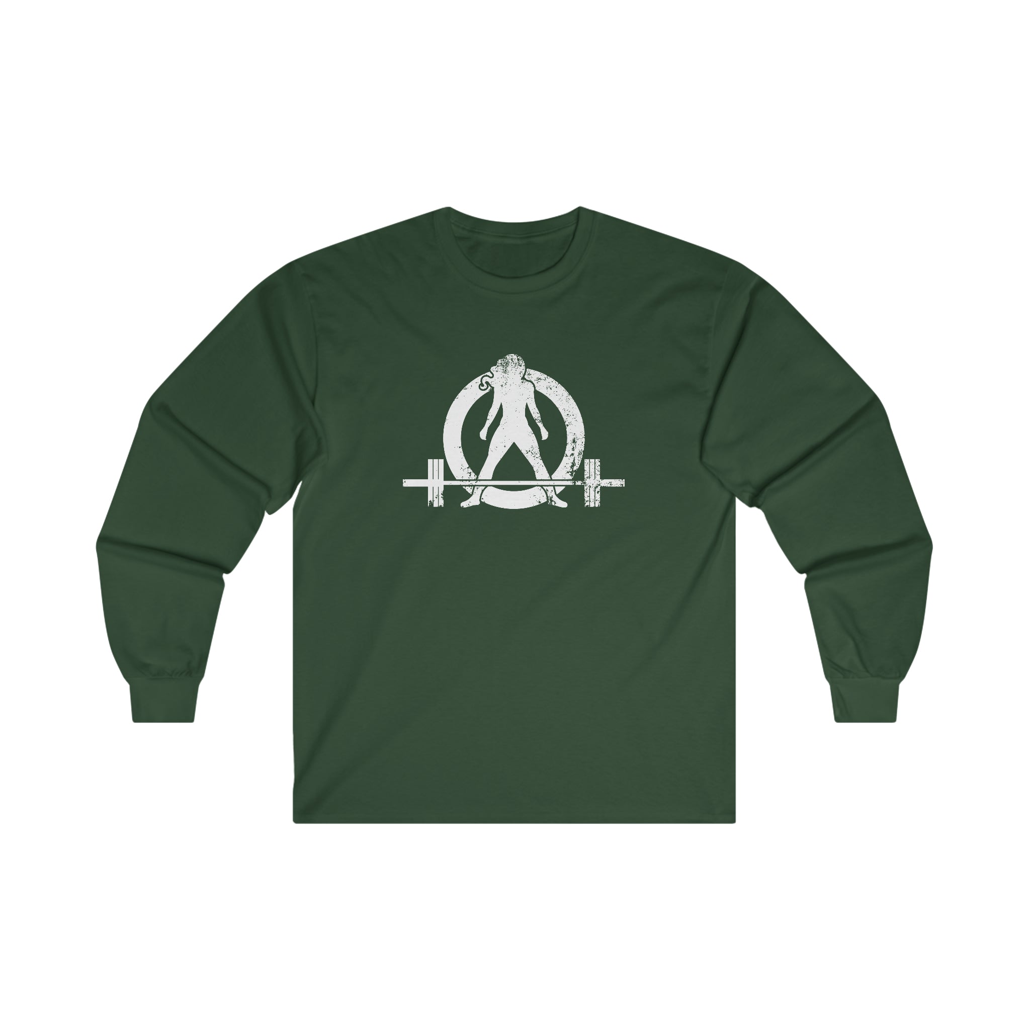 Distressed - Ultra Cotton Long Sleeve Tee - White Logo