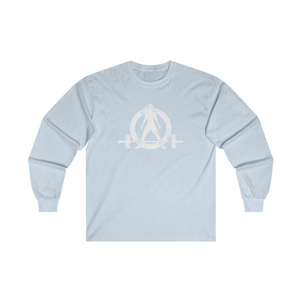Distressed - Ultra Cotton Long Sleeve Tee - White Logo