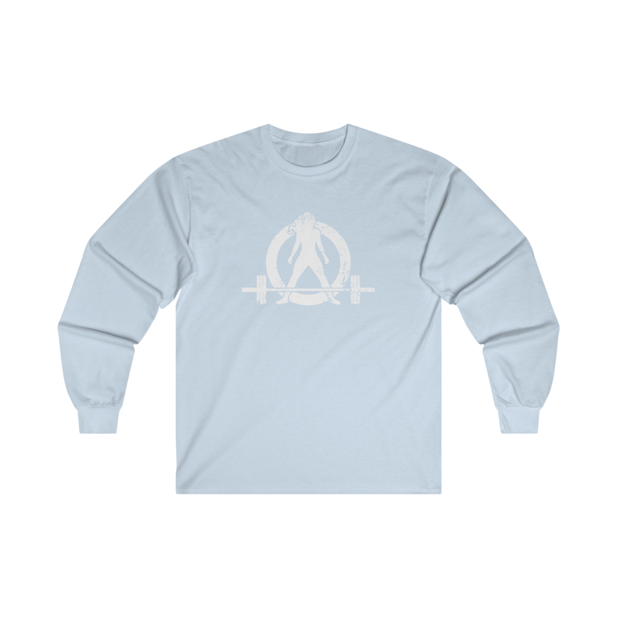 Distressed - Ultra Cotton Long Sleeve Tee - White Logo