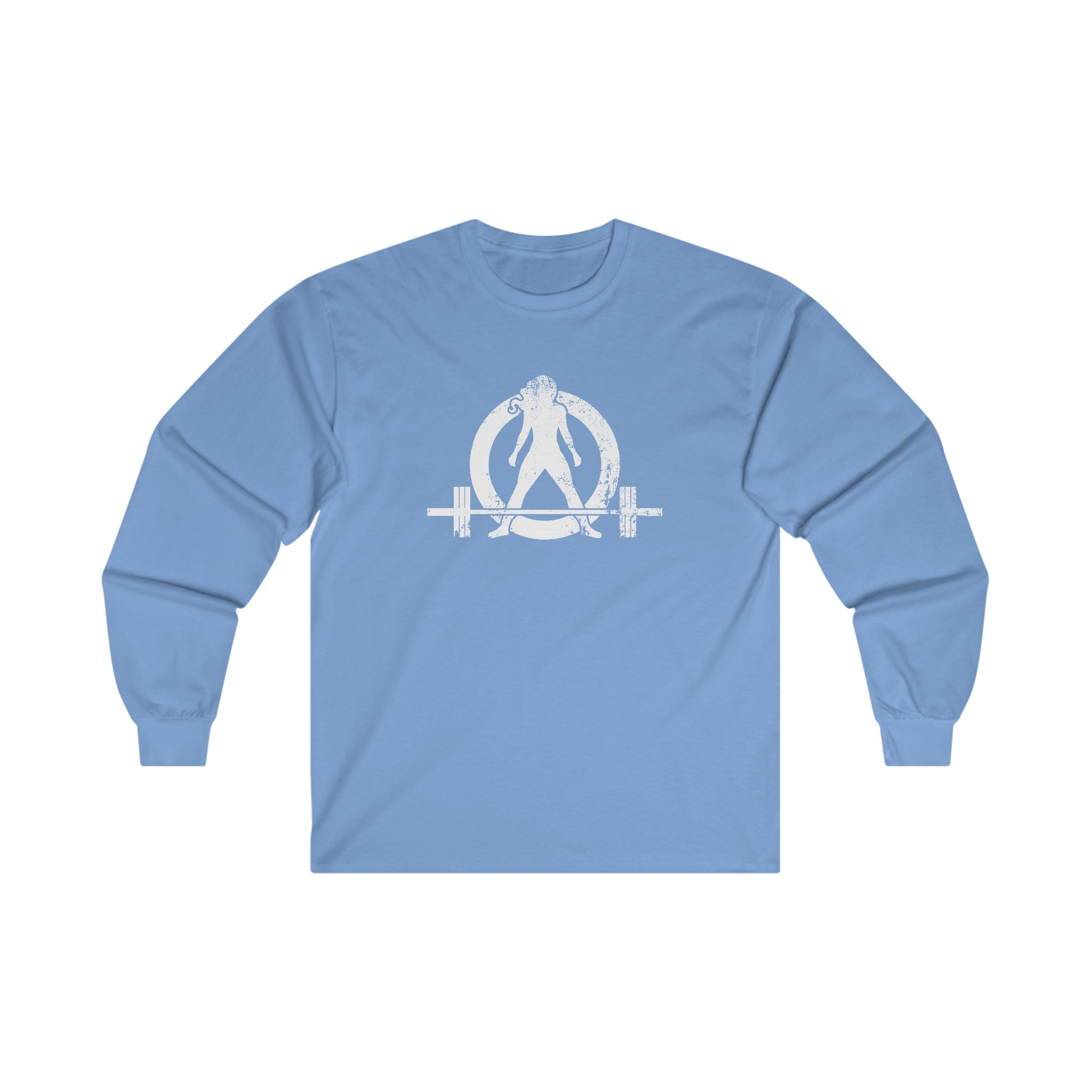 Distressed - Ultra Cotton Long Sleeve Tee - White Logo