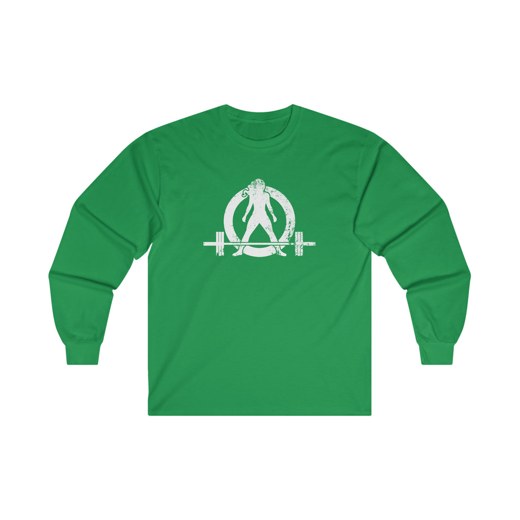 Distressed - Ultra Cotton Long Sleeve Tee - White Logo