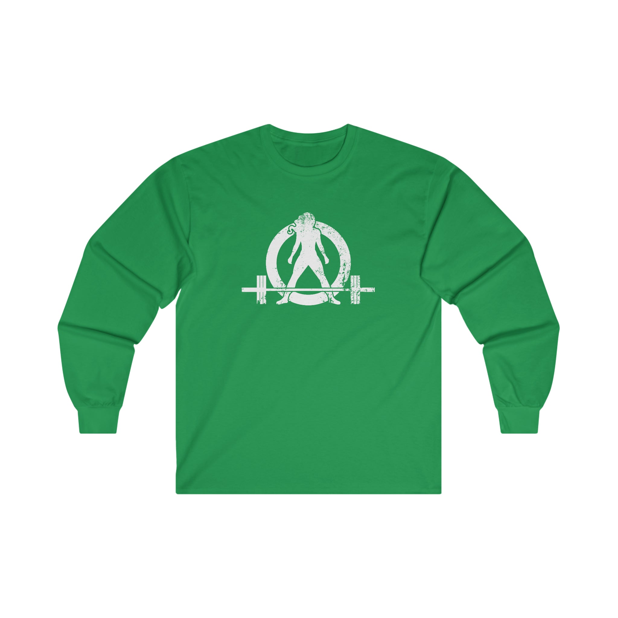 Distressed - Ultra Cotton Long Sleeve Tee - White Logo