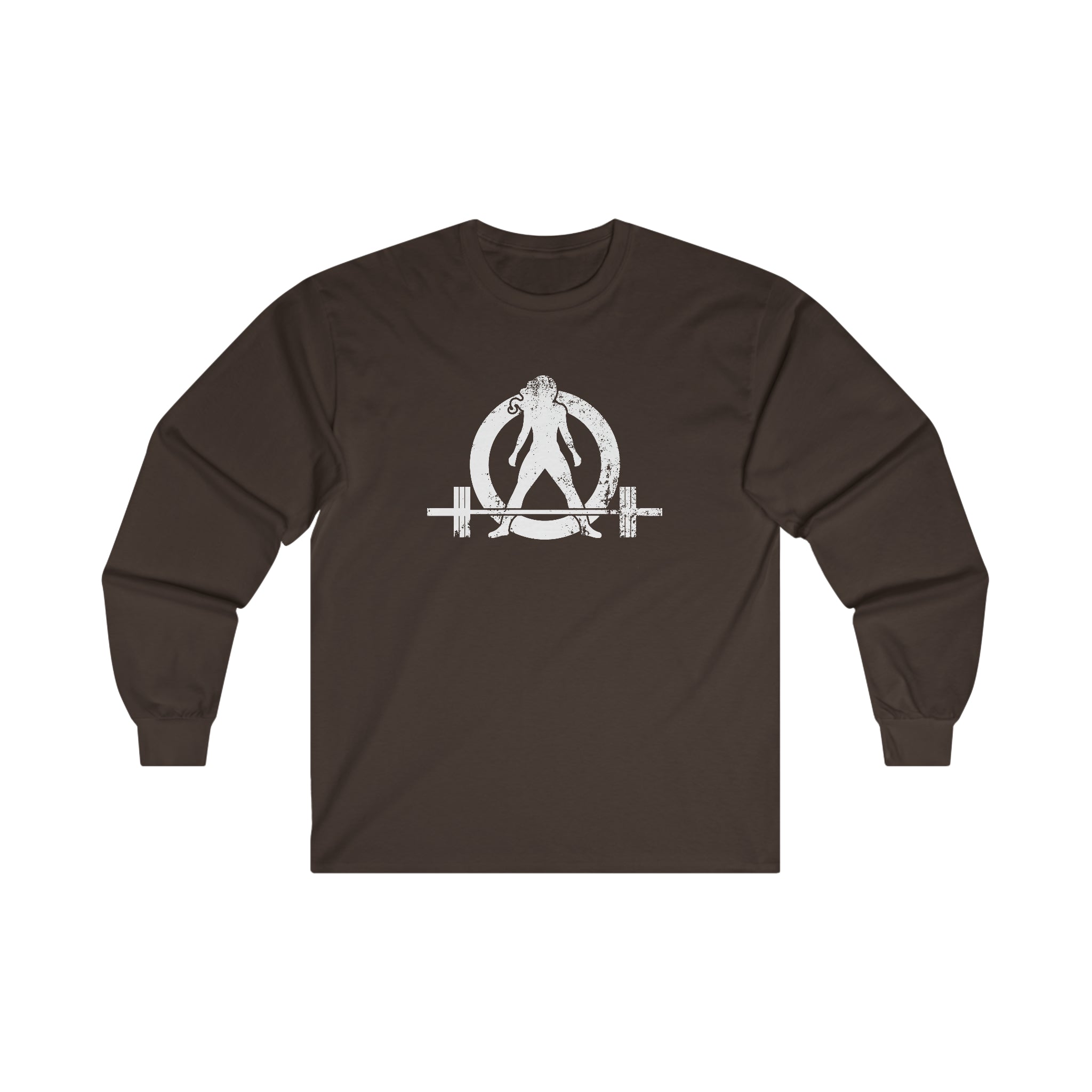Distressed - Ultra Cotton Long Sleeve Tee - White Logo