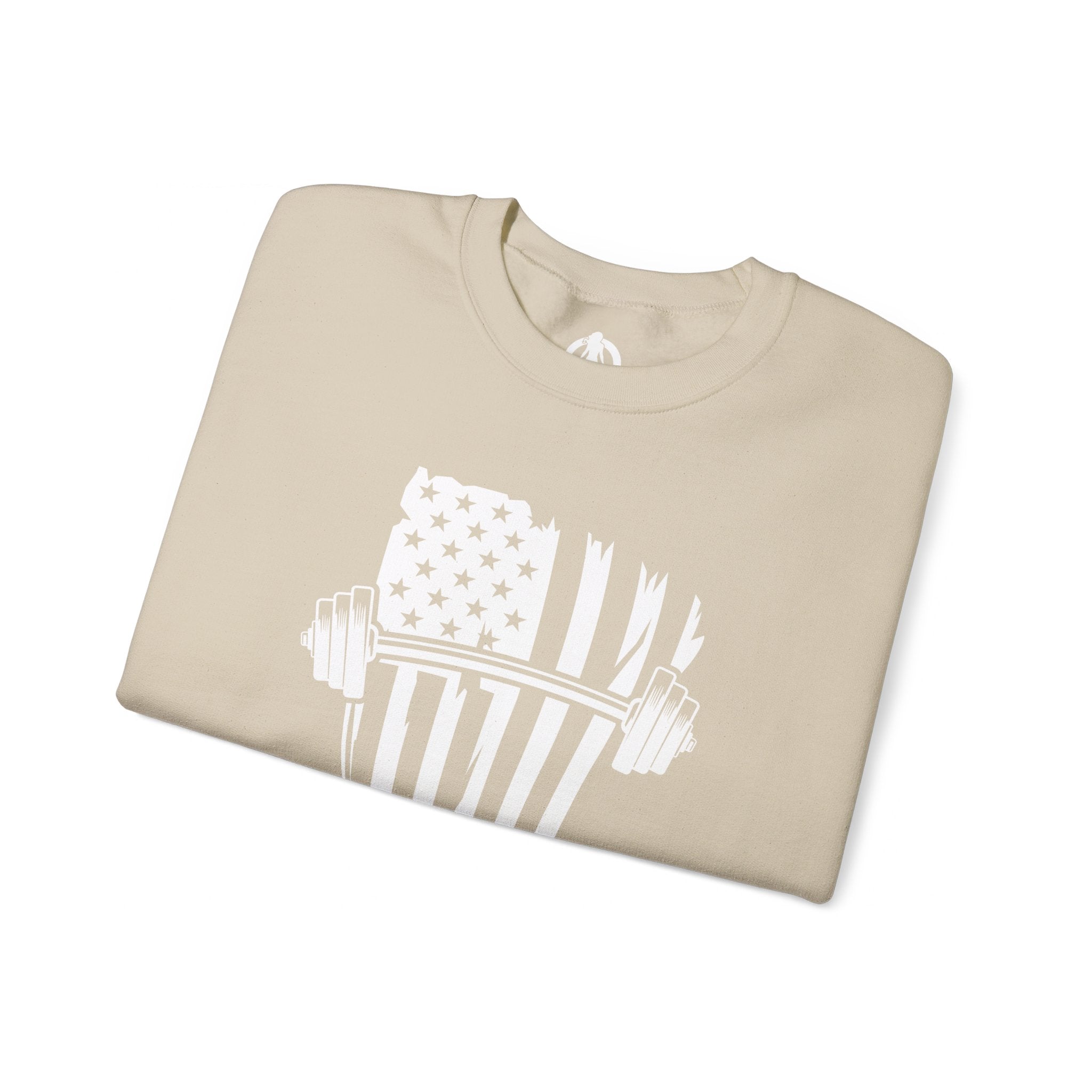 USA Barbell - Unisex Heavy Blend™ Crewneck Sweatshirt - White Logo
