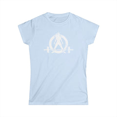 I DON'T WANT TO LOOK SKINNY I WANT TO LOOK LIKE I CAN KICK YOUR ASS - Women's Softstyle Tee - Distressed White Logo