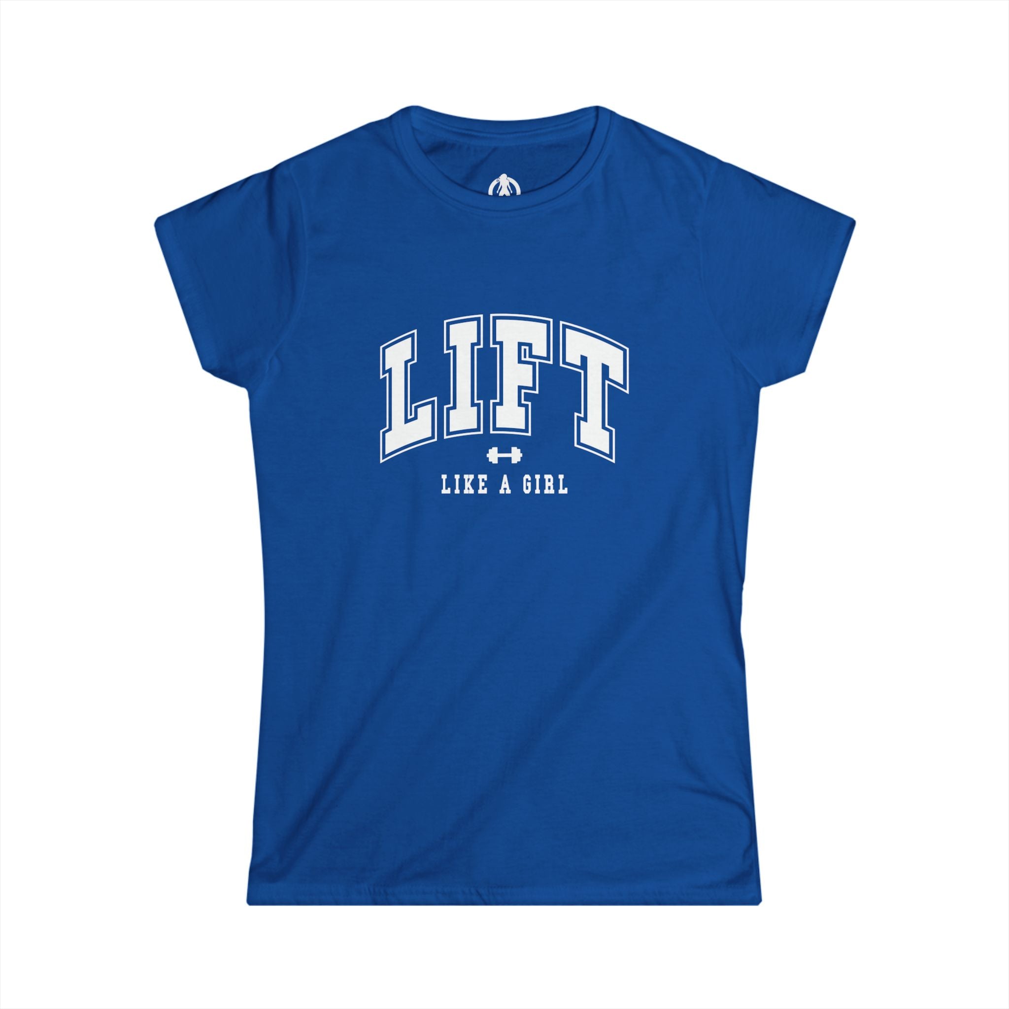 Lift Like A Girl - Women's Softstyle Tee - White Logo Main Front & Back
