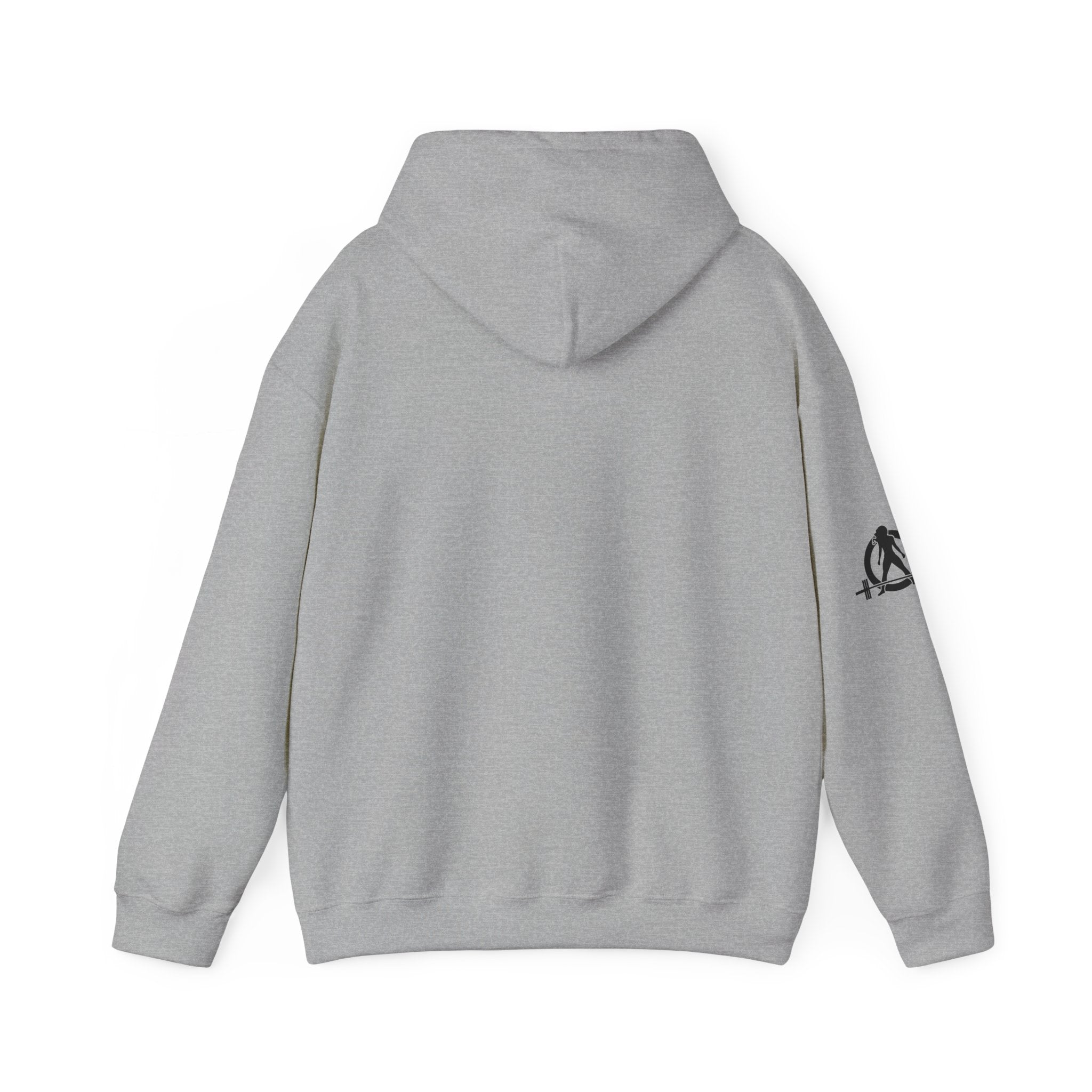 Lift Heavy Run Fast – Unisex Heavy Blend™ Hooded Sweatshirt (Front Black Logo) 🏋️‍♂️🏃‍♀️🖤
