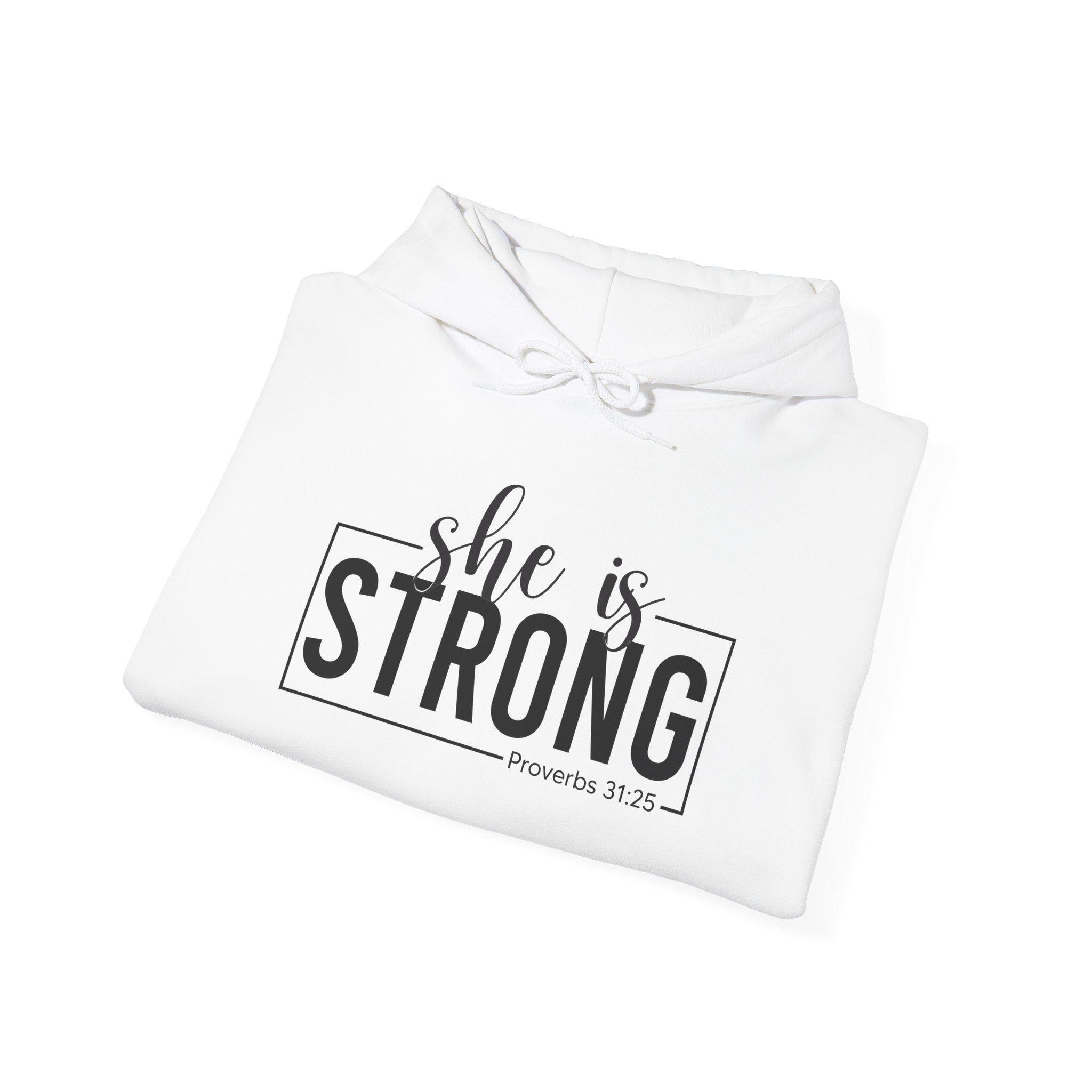 She is Strong - Unisex Heavy Blend Hooded Sweatshirt - Dark Logo